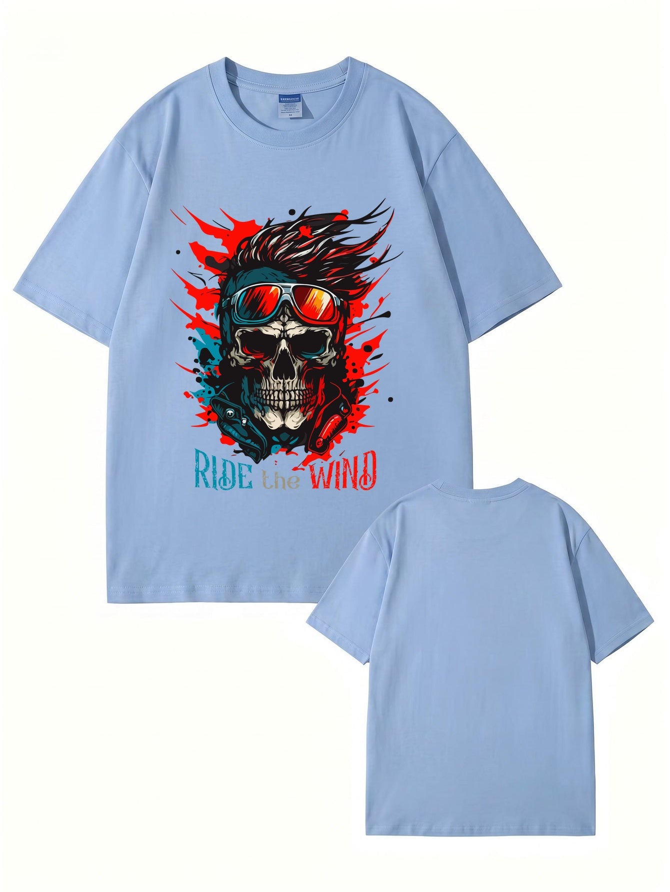 Ride The Wind Skull Graphic T-Shirt | Premium 200GSM Cotton Tee