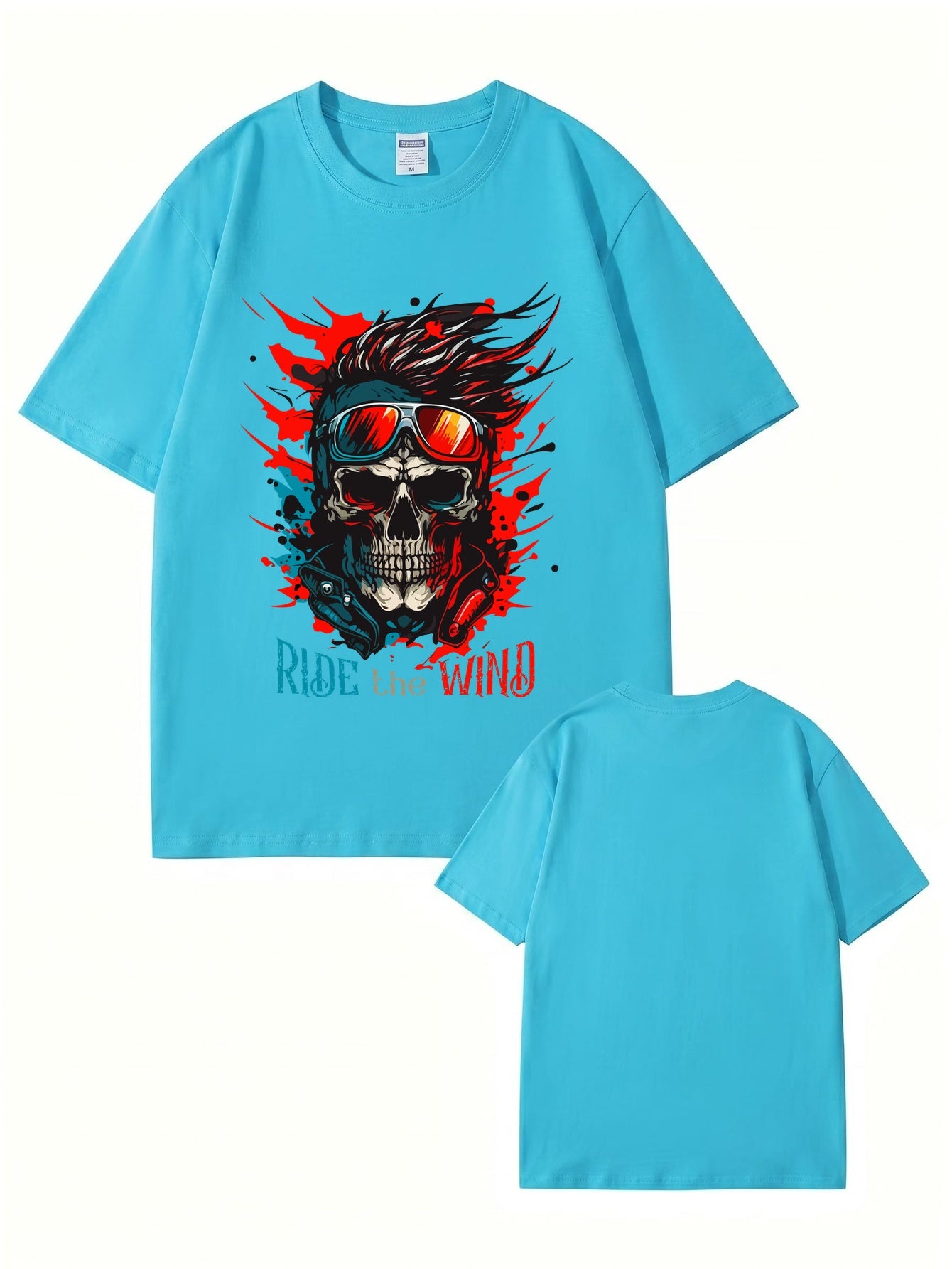 Ride The Wind Skull Graphic T-Shirt | Premium 200GSM Cotton Tee