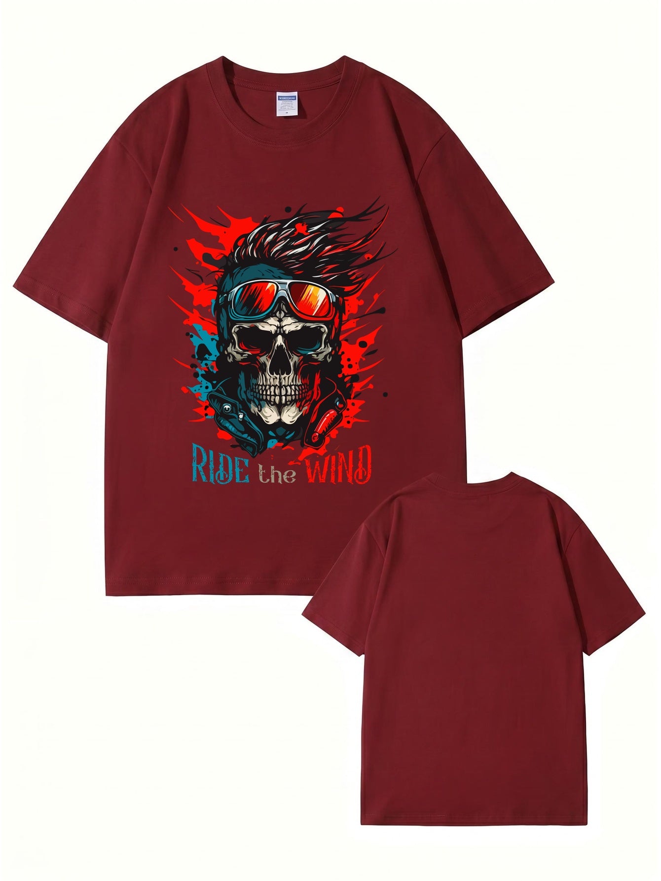 Ride The Wind Skull Graphic T-Shirt | Premium 200GSM Cotton Tee