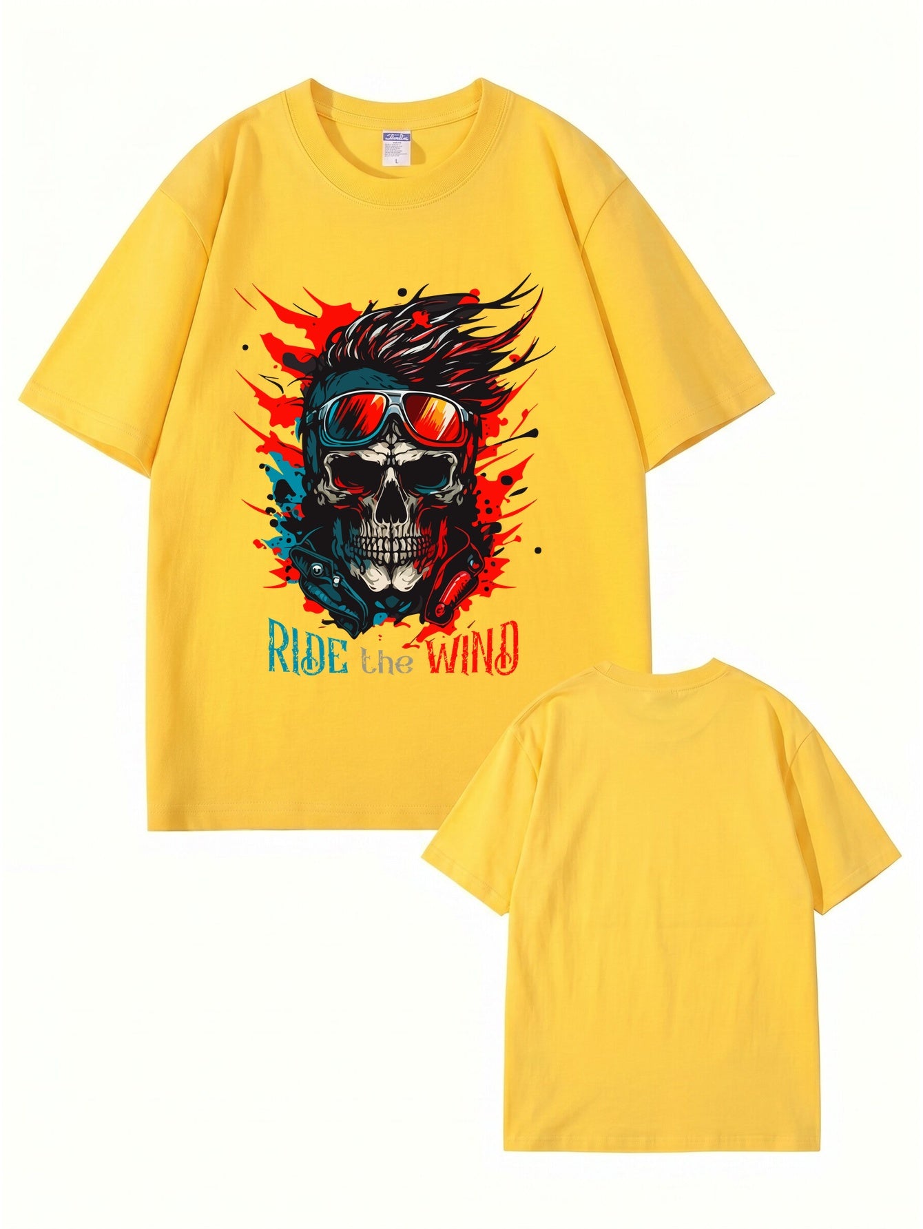 Ride The Wind Skull Graphic T-Shirt | Premium 200GSM Cotton Tee