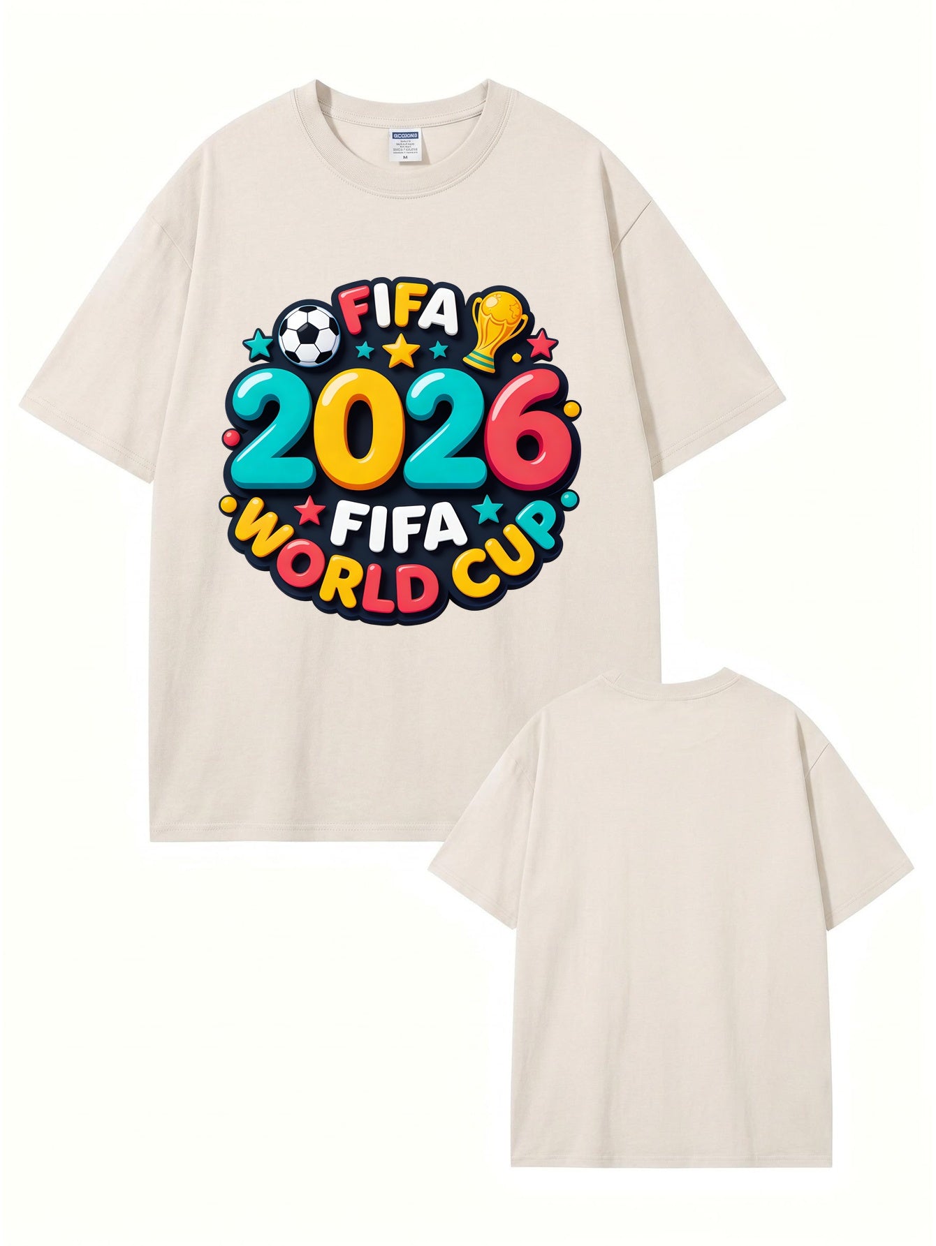 2026 FIFA World Cup Vintage Washed Graphic T-Shirt | Premium 300gsm Cotton