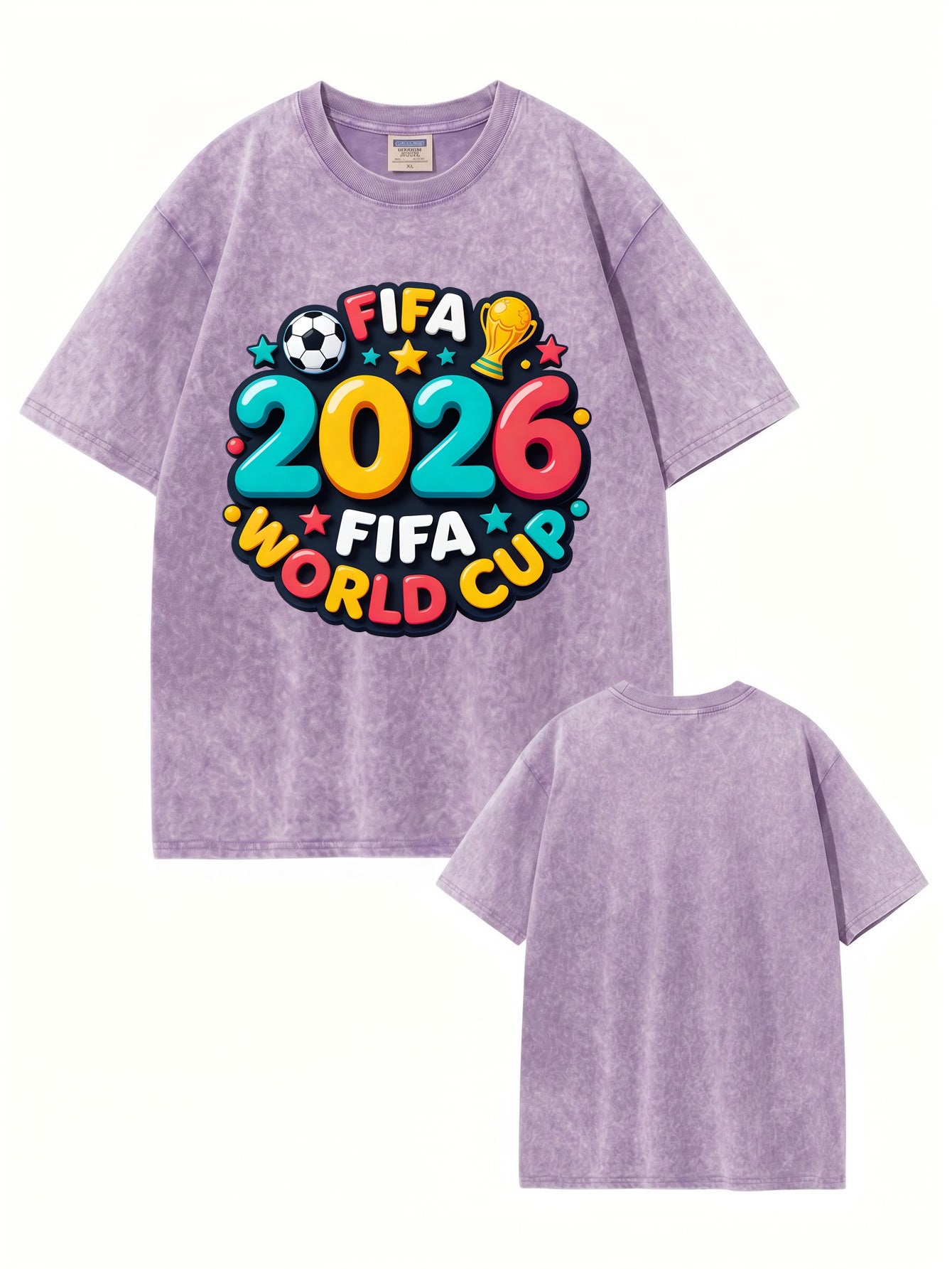 2026 FIFA World Cup Vintage Washed Graphic T-Shirt | Premium 300gsm Cotton