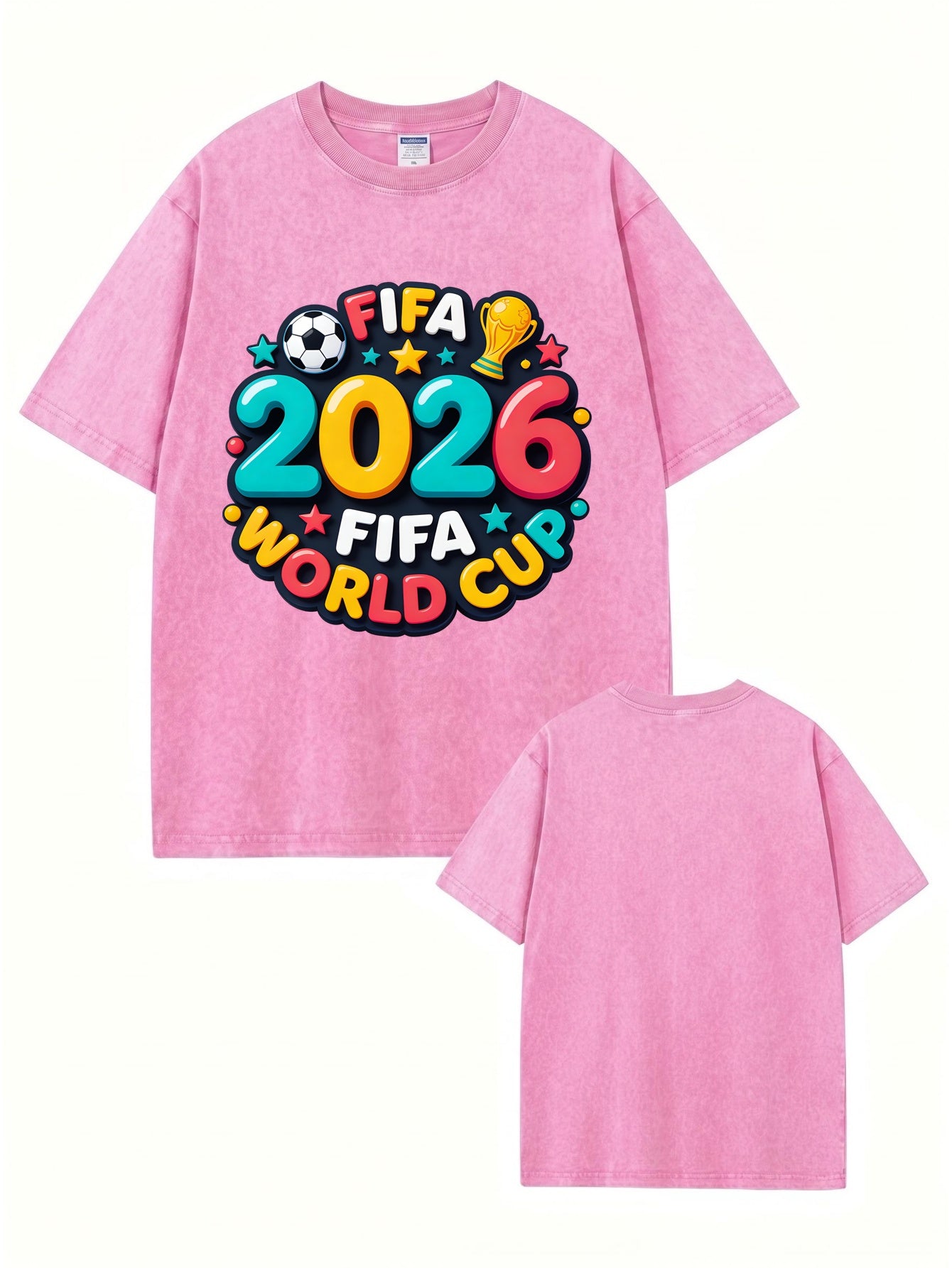 2026 FIFA World Cup Vintage Washed Graphic T-Shirt | Premium 300gsm Cotton