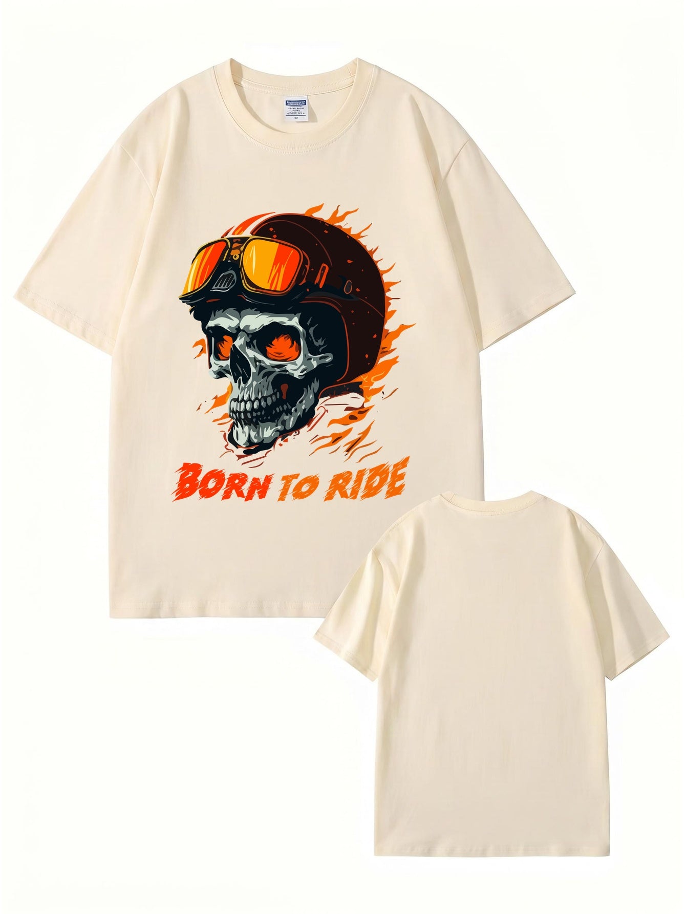 Born To Ride Skull Biker Graphic T-Shirt - Premium Cotton Tee