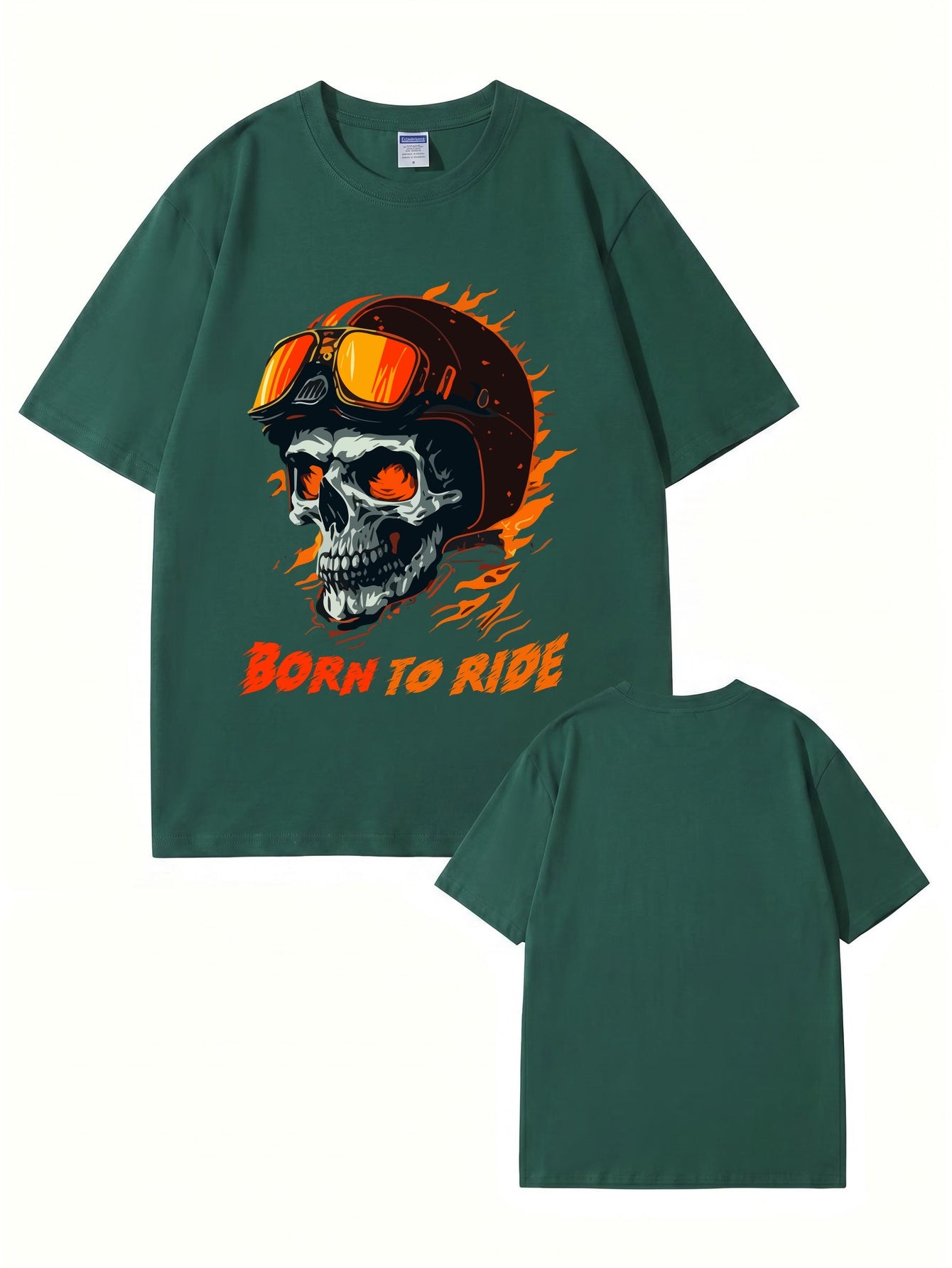 Born To Ride Skull Biker Graphic T-Shirt - Premium Cotton Tee
