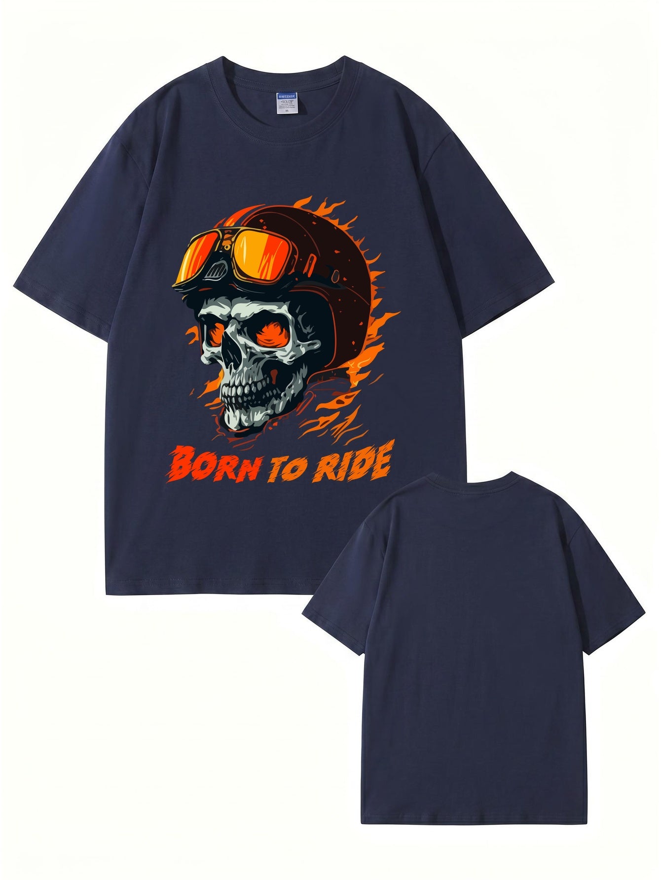 Born To Ride Skull Biker Graphic T-Shirt - Premium Cotton Tee