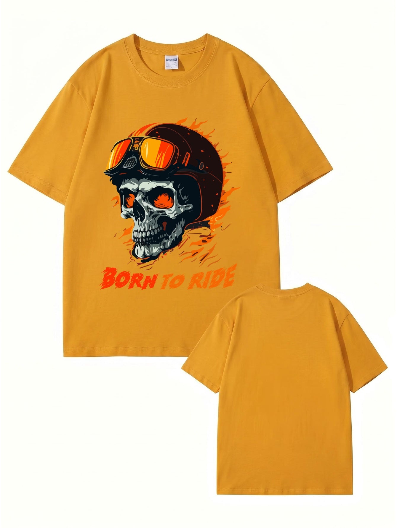 Born To Ride Skull Biker Graphic T-Shirt - Premium Cotton Tee