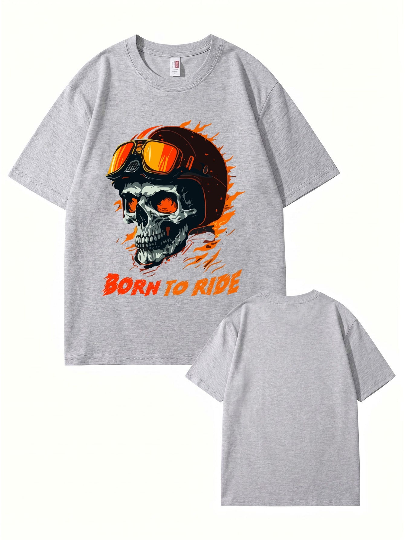 Born To Ride Skull Biker Graphic T-Shirt - Premium Cotton Tee