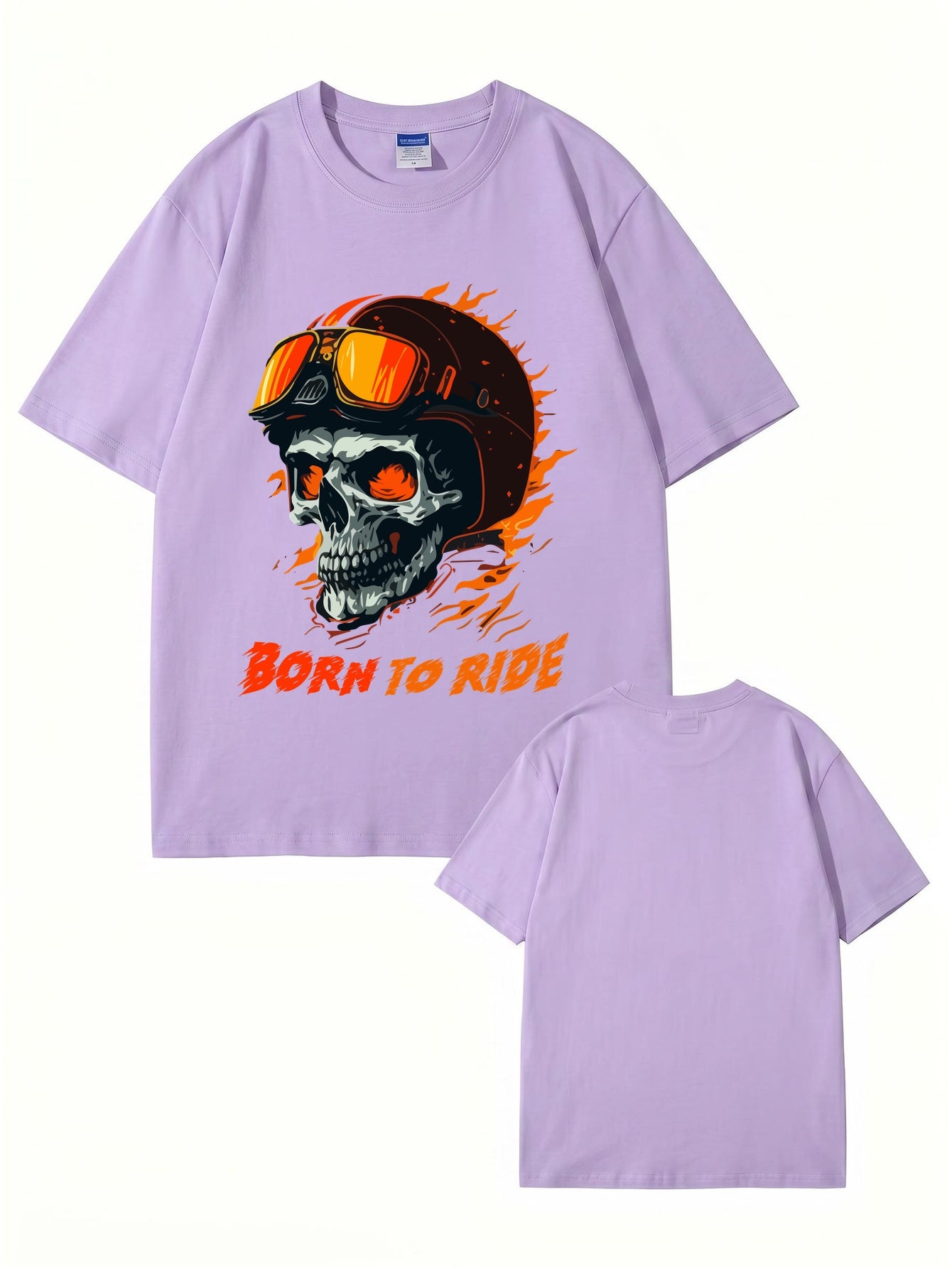 Born To Ride Skull Biker Graphic T-Shirt - Premium Cotton Tee