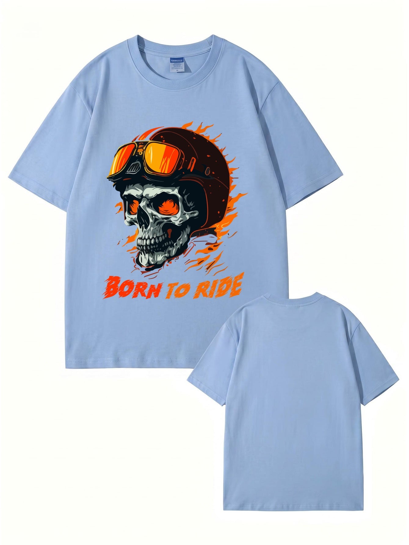 Born To Ride Skull Biker Graphic T-Shirt - Premium Cotton Tee