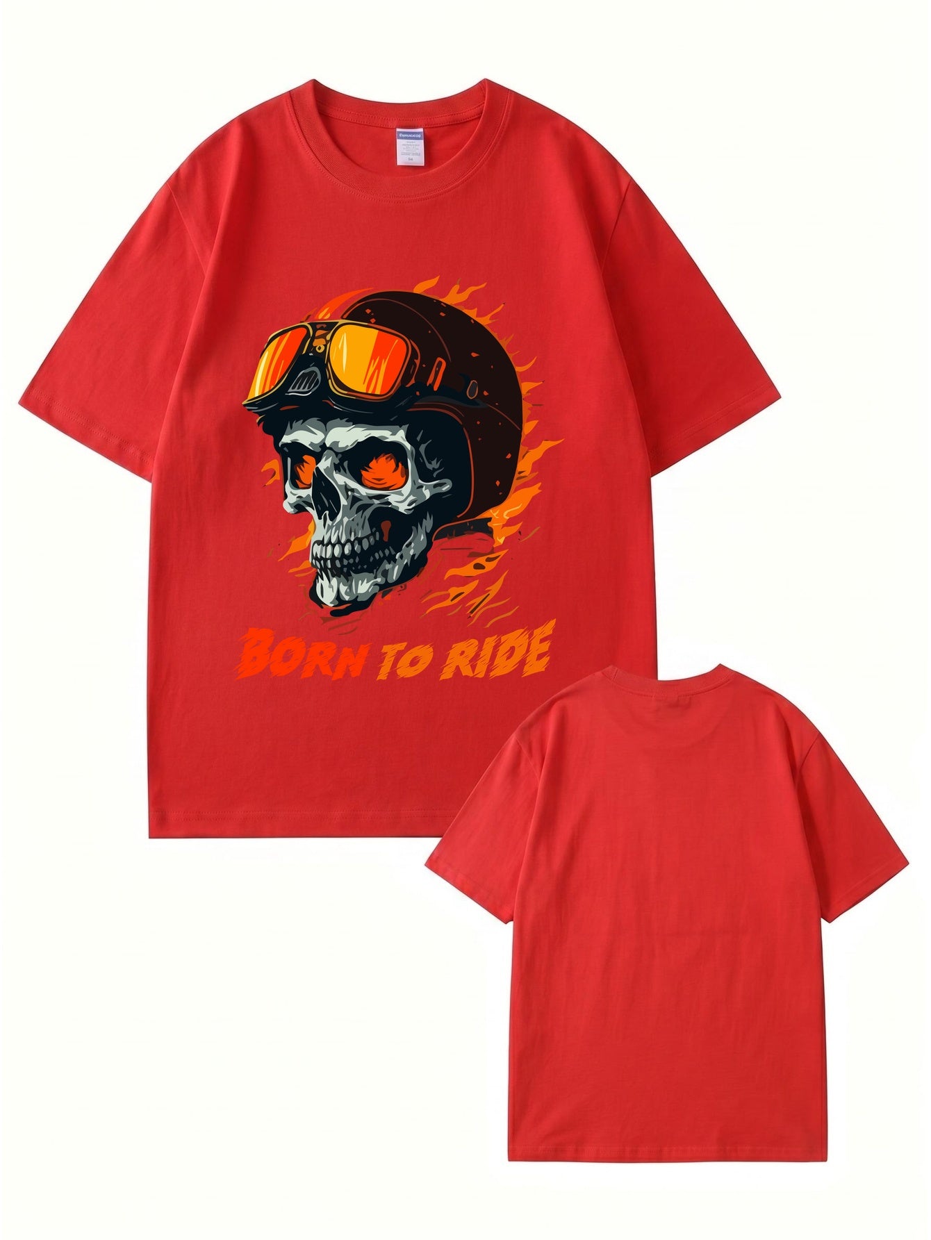 Born To Ride Skull Biker Graphic T-Shirt - Premium Cotton Tee