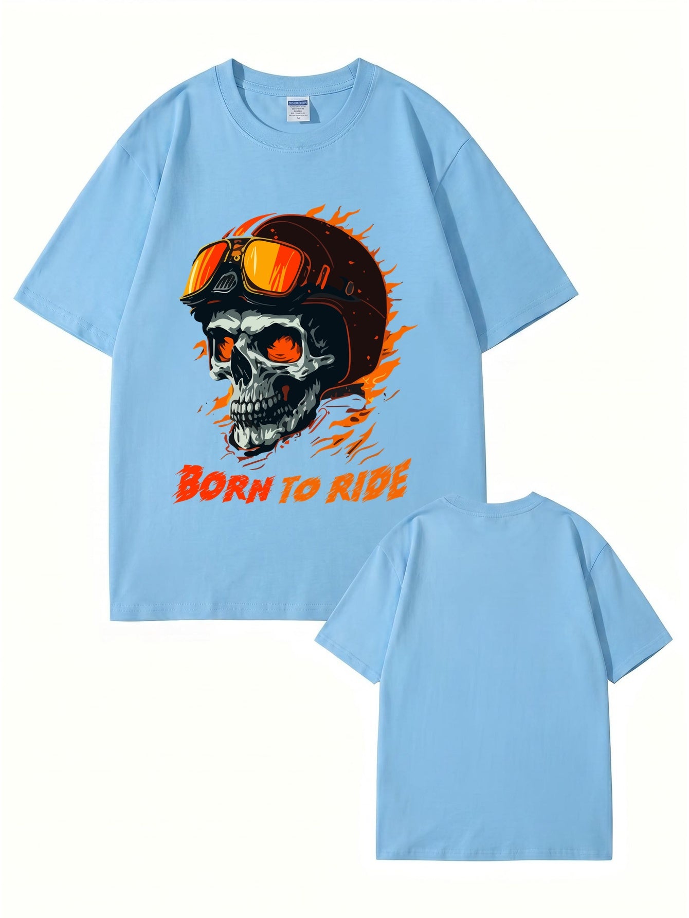 Born To Ride Skull Biker Graphic T-Shirt - Premium Cotton Tee