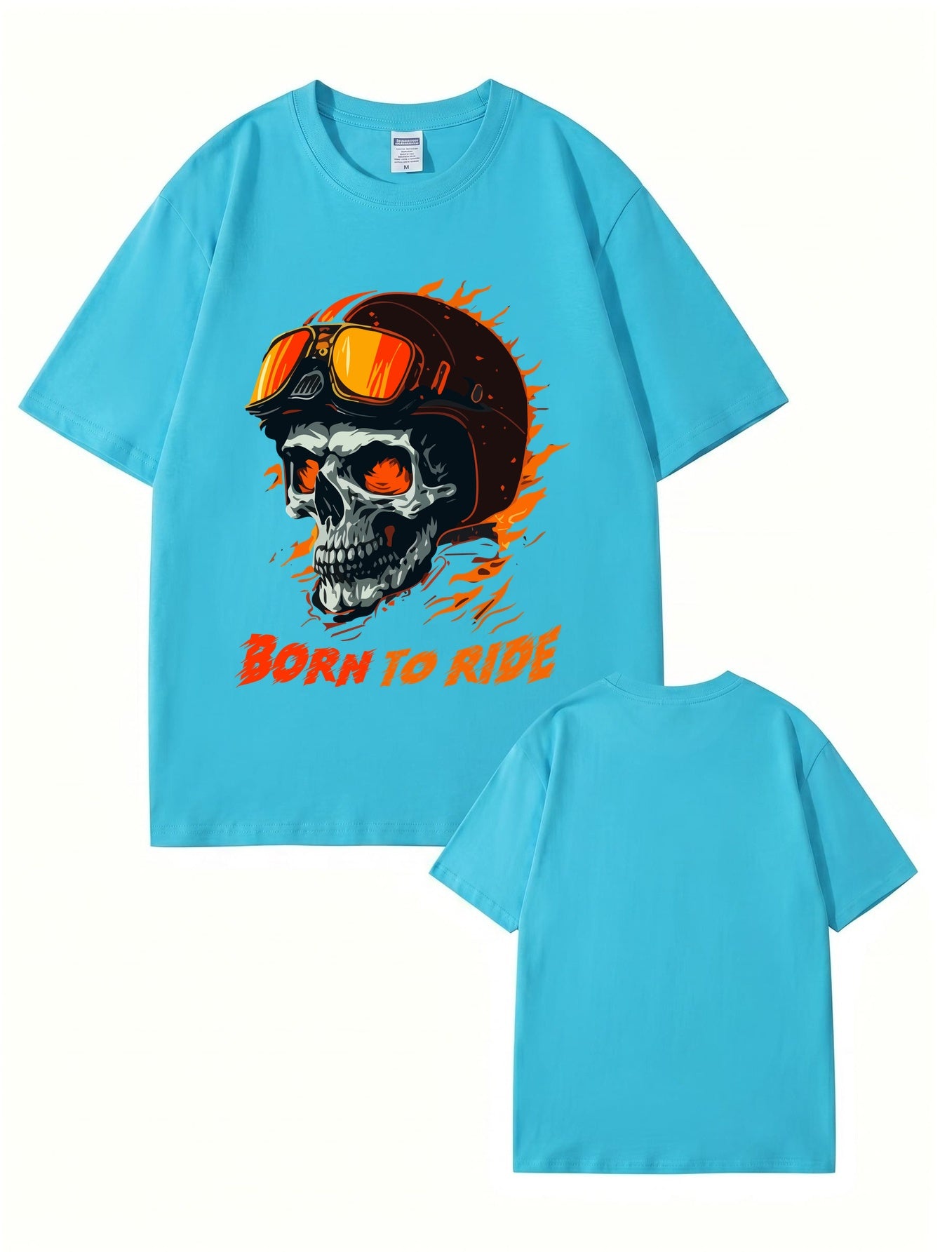 Born To Ride Skull Biker Graphic T-Shirt - Premium Cotton Tee