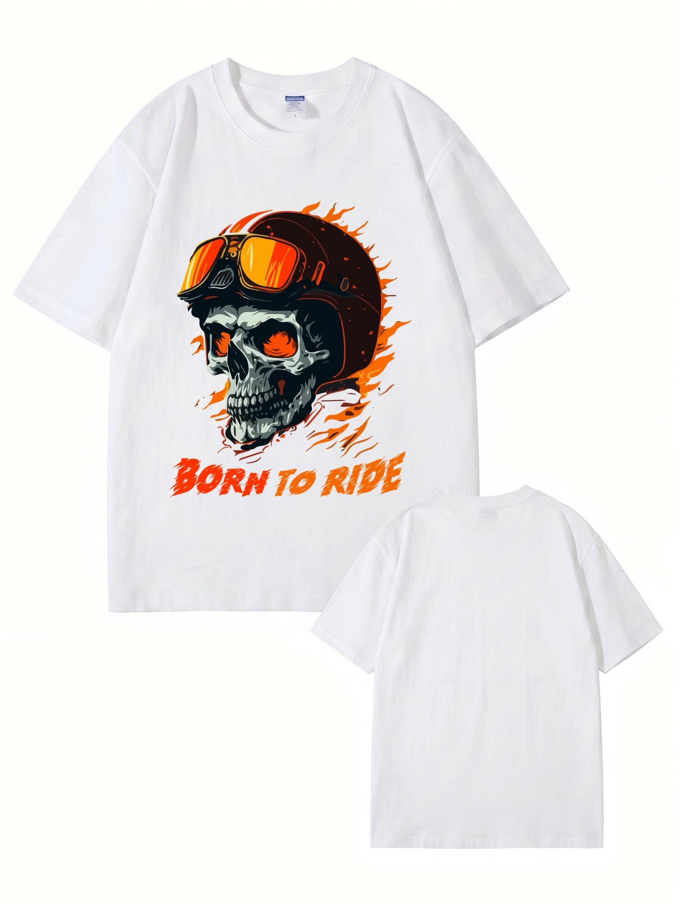 Born To Ride Skull Biker Graphic T-Shirt - Premium Cotton Tee