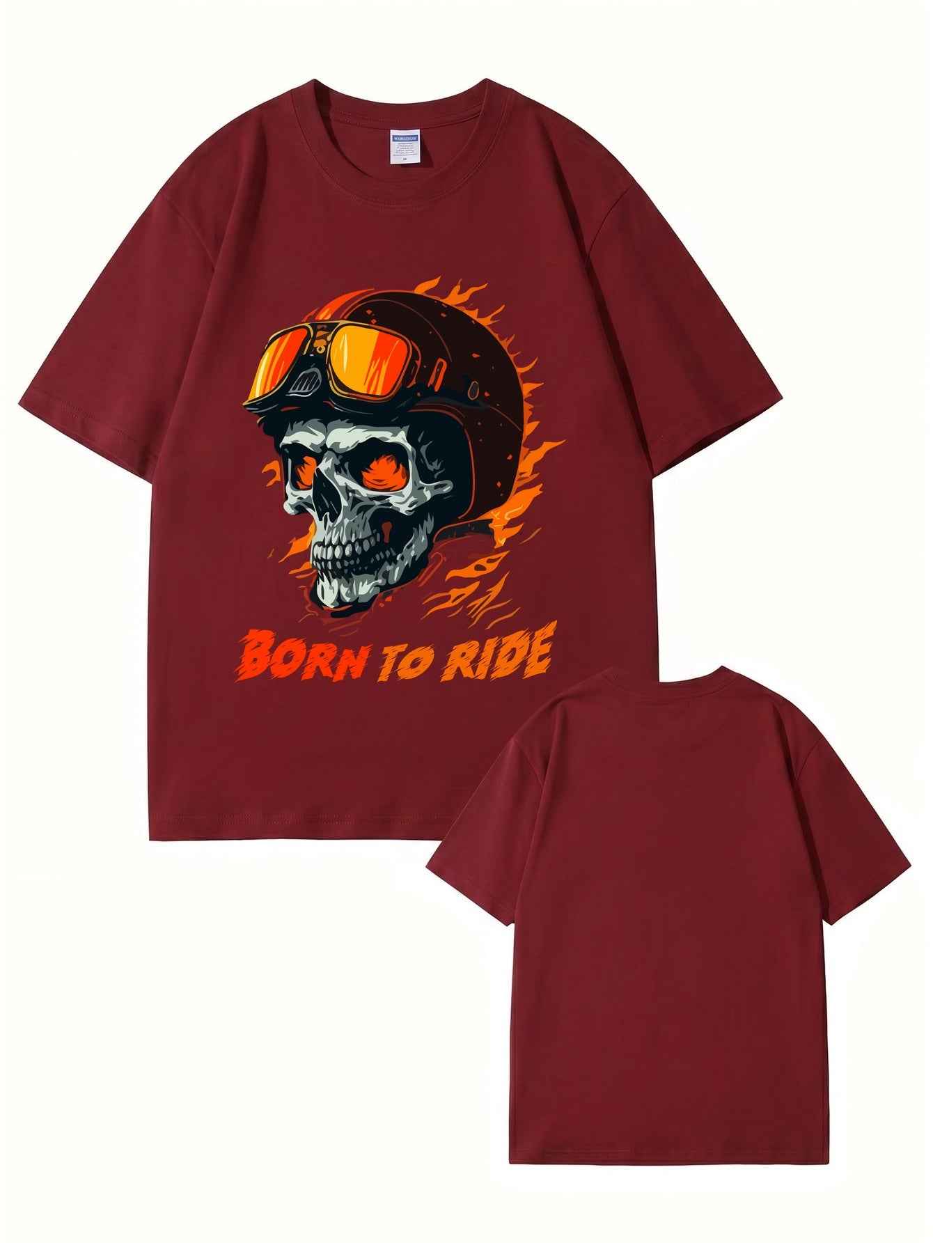 Born To Ride Skull Biker Graphic T-Shirt - Premium Cotton Tee