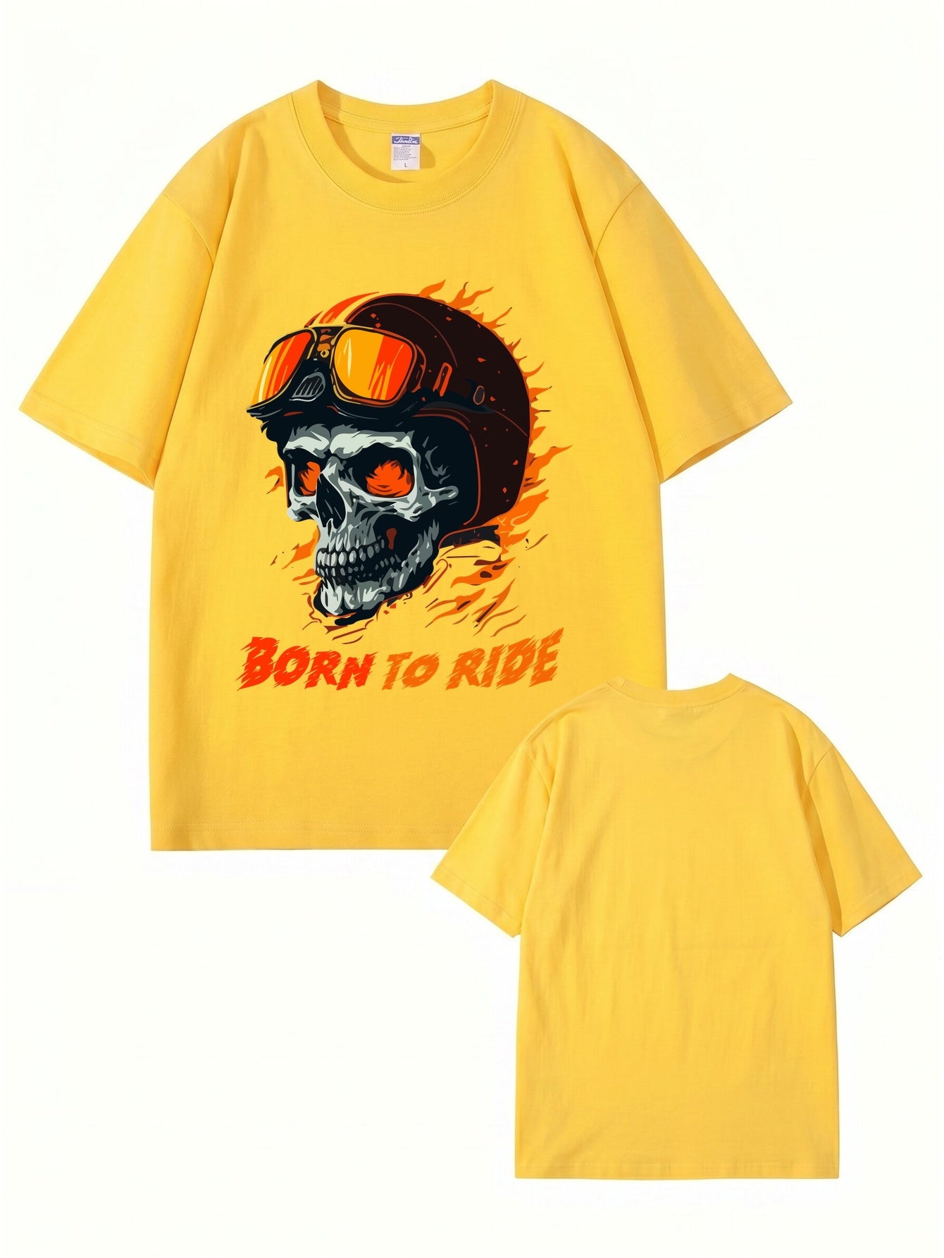 Born To Ride Skull Biker Graphic T-Shirt - Premium Cotton Tee