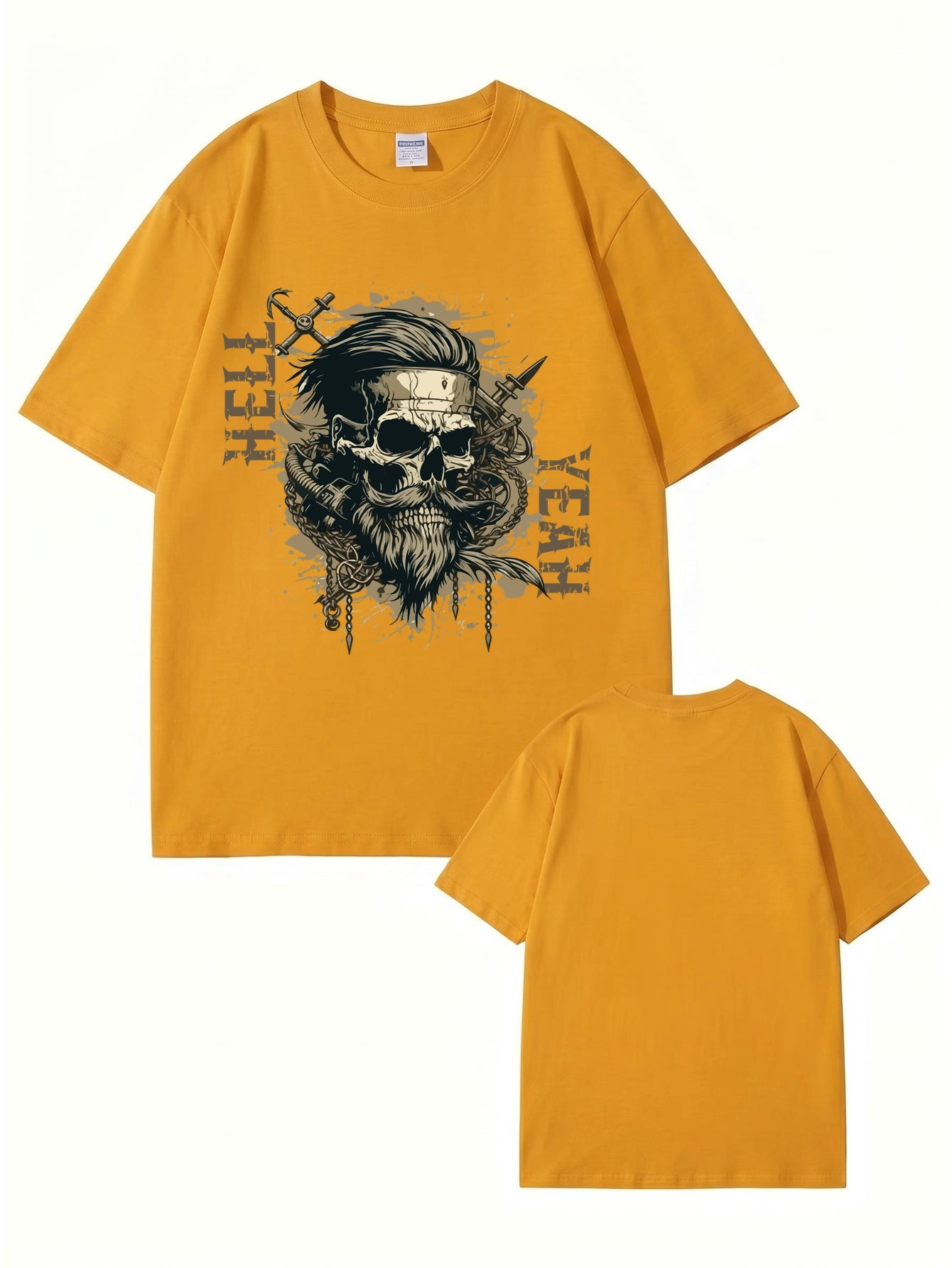 Unisex Hell Yeah Skull Graphic T-Shirt - Premium 200gsm Cotton Streetwear