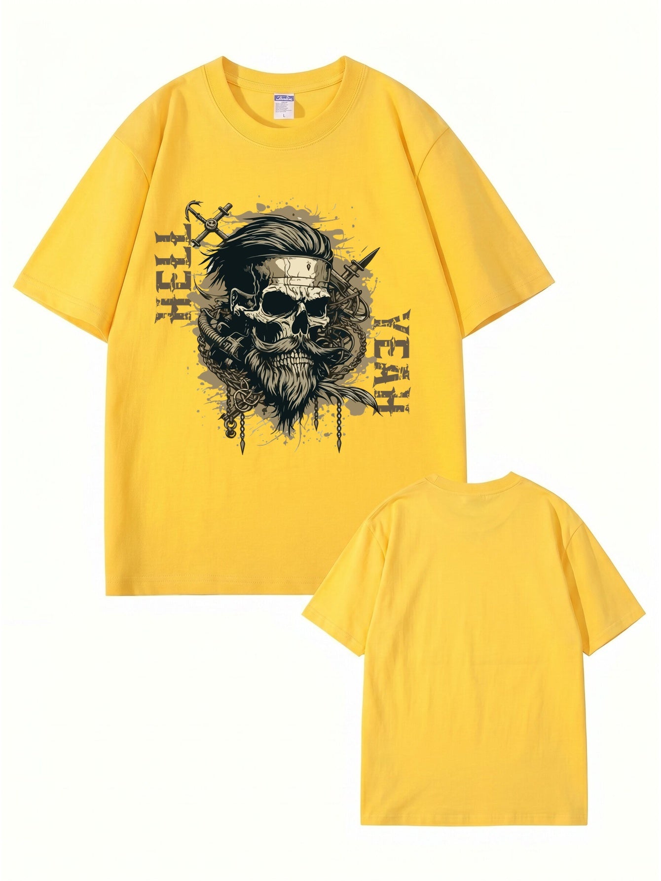 Unisex Hell Yeah Skull Graphic T-Shirt - Premium 200gsm Cotton Streetwear