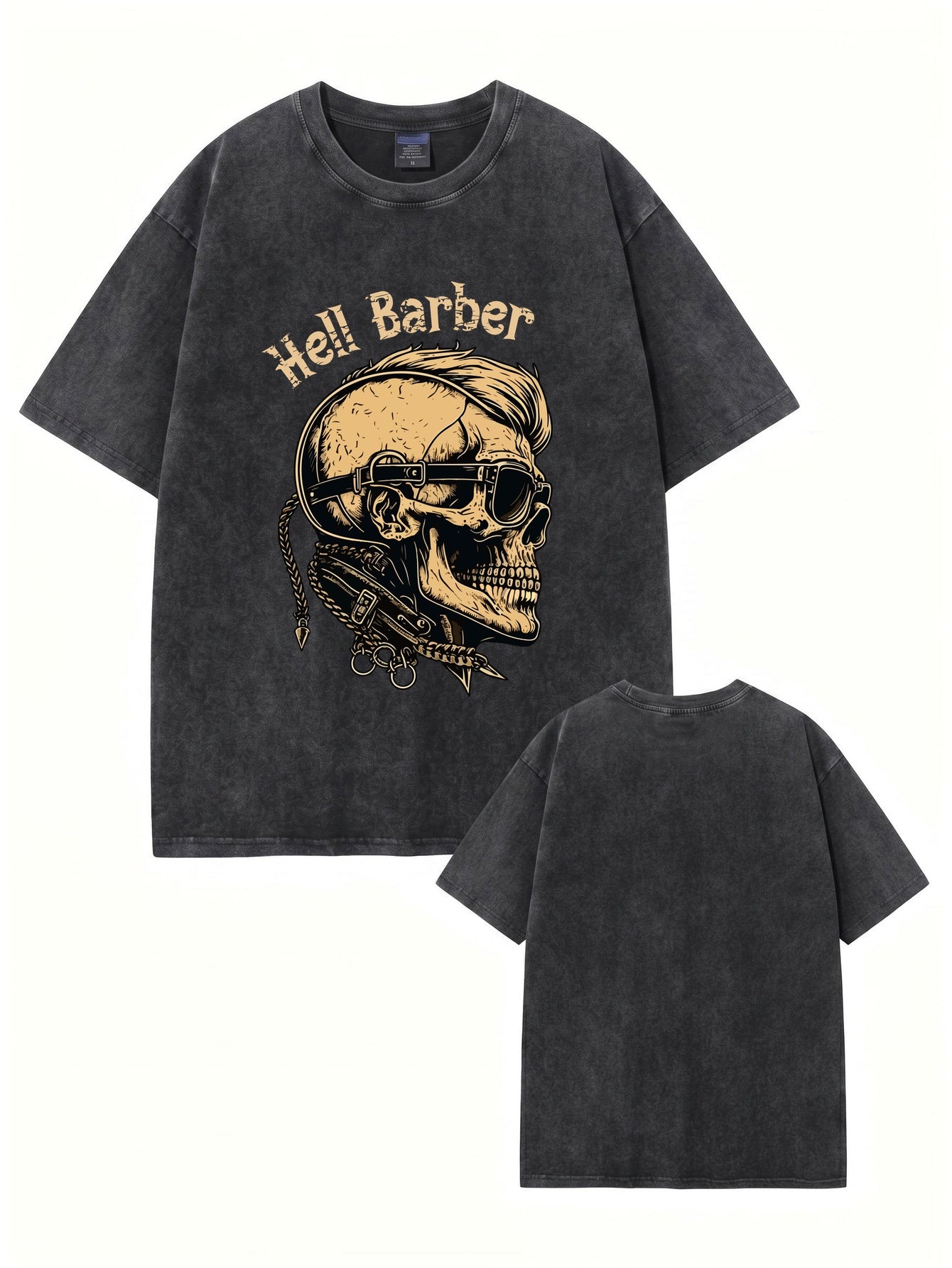 Hell Barber Vintage Washed Graphic T-Shirt - Premium Heavyweight Cotton