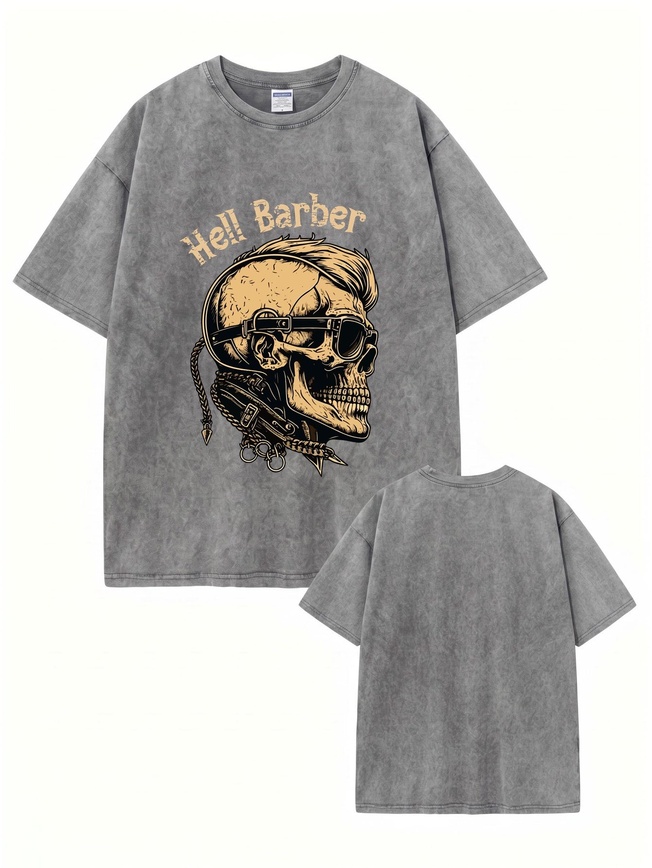 Hell Barber Vintage Washed Graphic T-Shirt - Premium Heavyweight Cotton