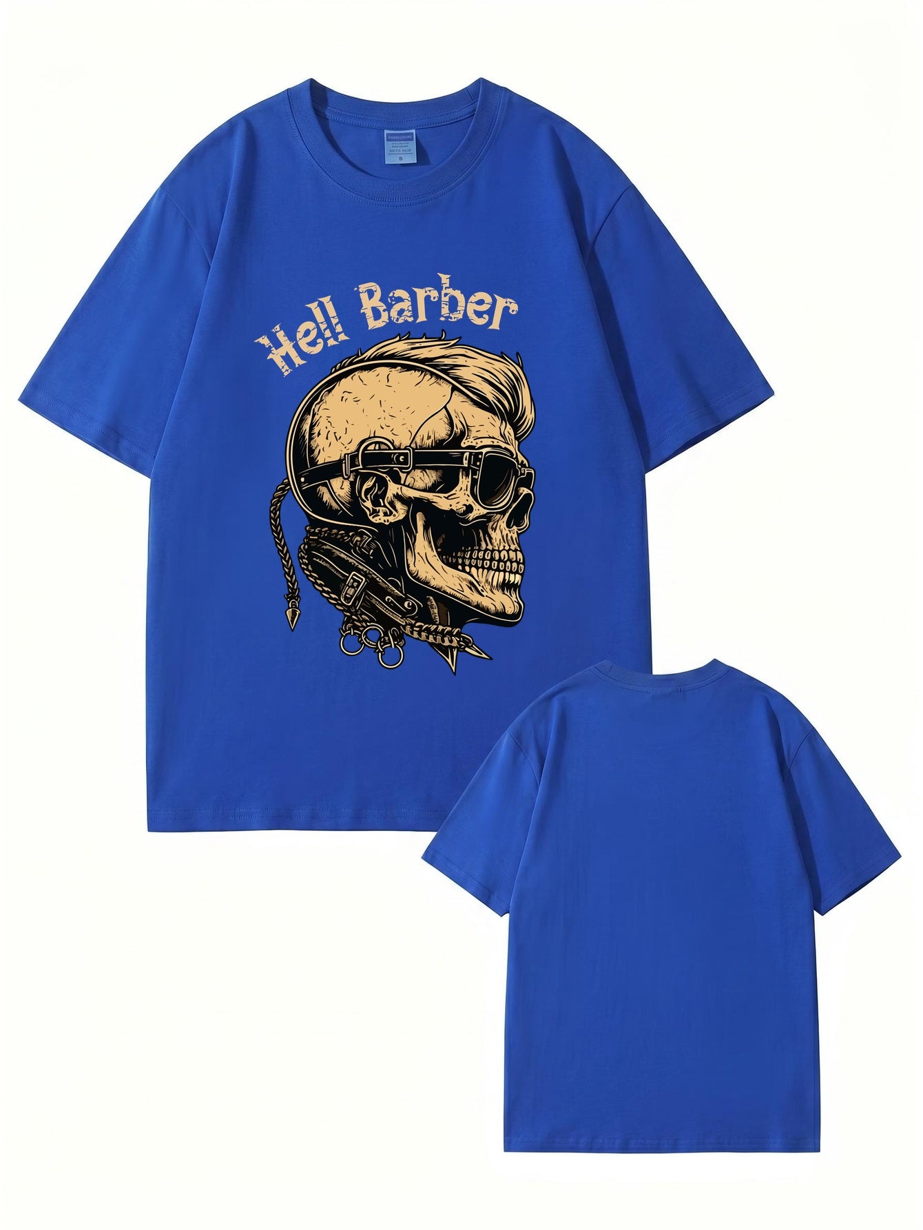 Hell Barber Skull Graphic T-Shirt - Premium 200GSM Cotton Streetwear Tee