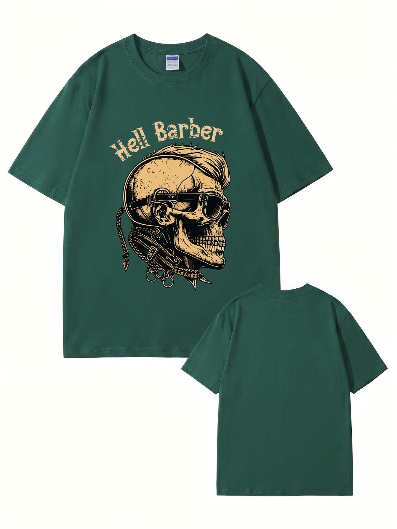 Hell Barber Skull Graphic T-Shirt - Premium 200GSM Cotton Streetwear Tee