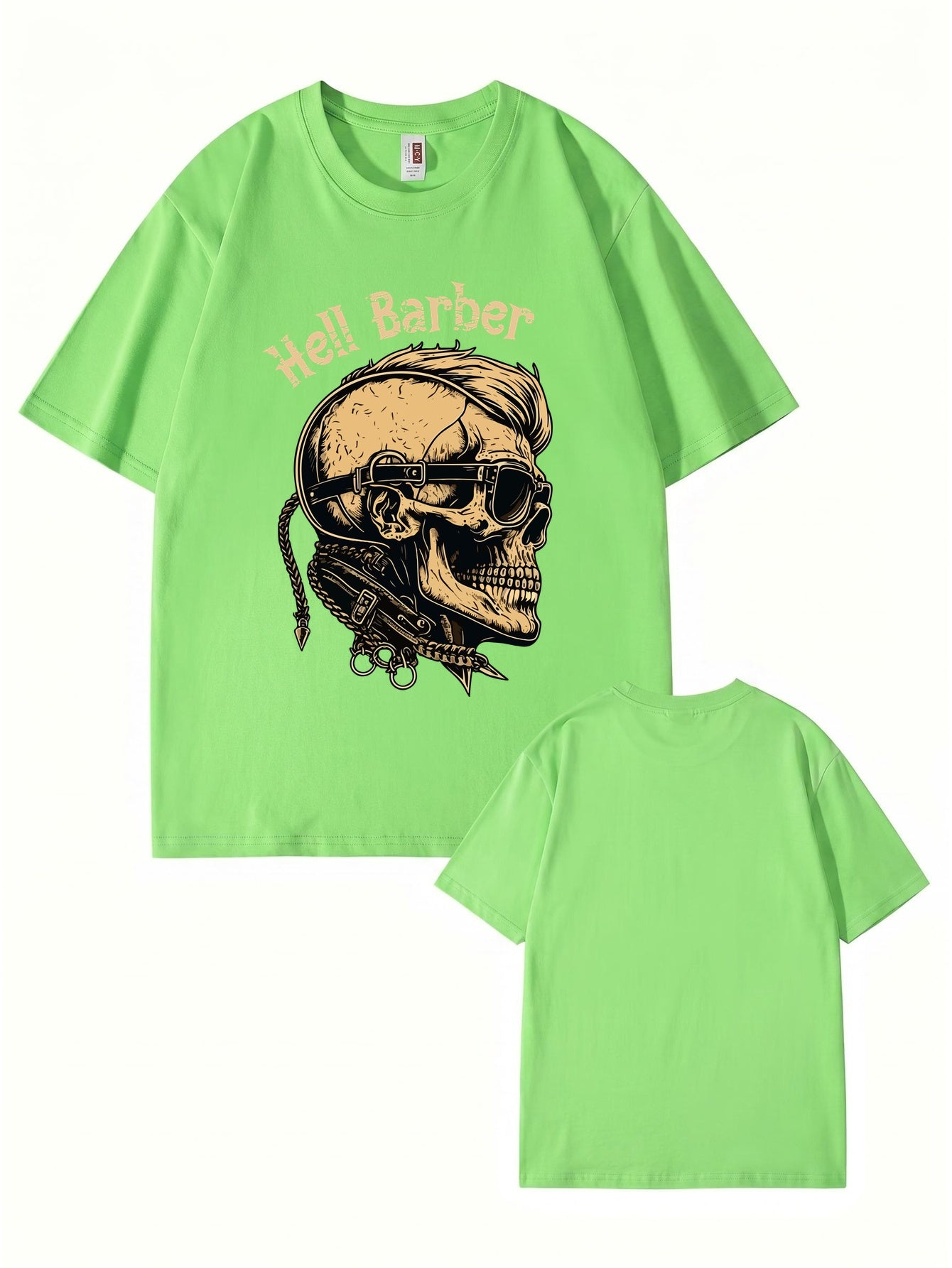 Hell Barber Skull Graphic T-Shirt - Premium 200GSM Cotton Streetwear Tee