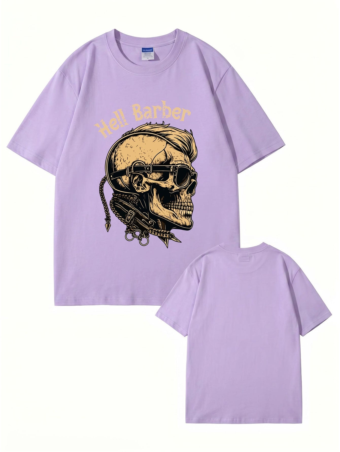 Hell Barber Skull Graphic T-Shirt - Premium 200GSM Cotton Streetwear Tee
