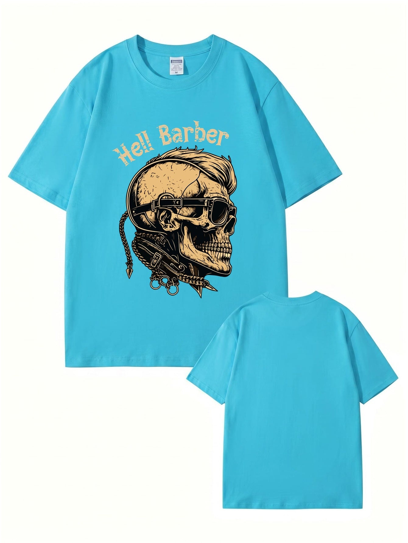 Hell Barber Skull Graphic T-Shirt - Premium 200GSM Cotton Streetwear Tee