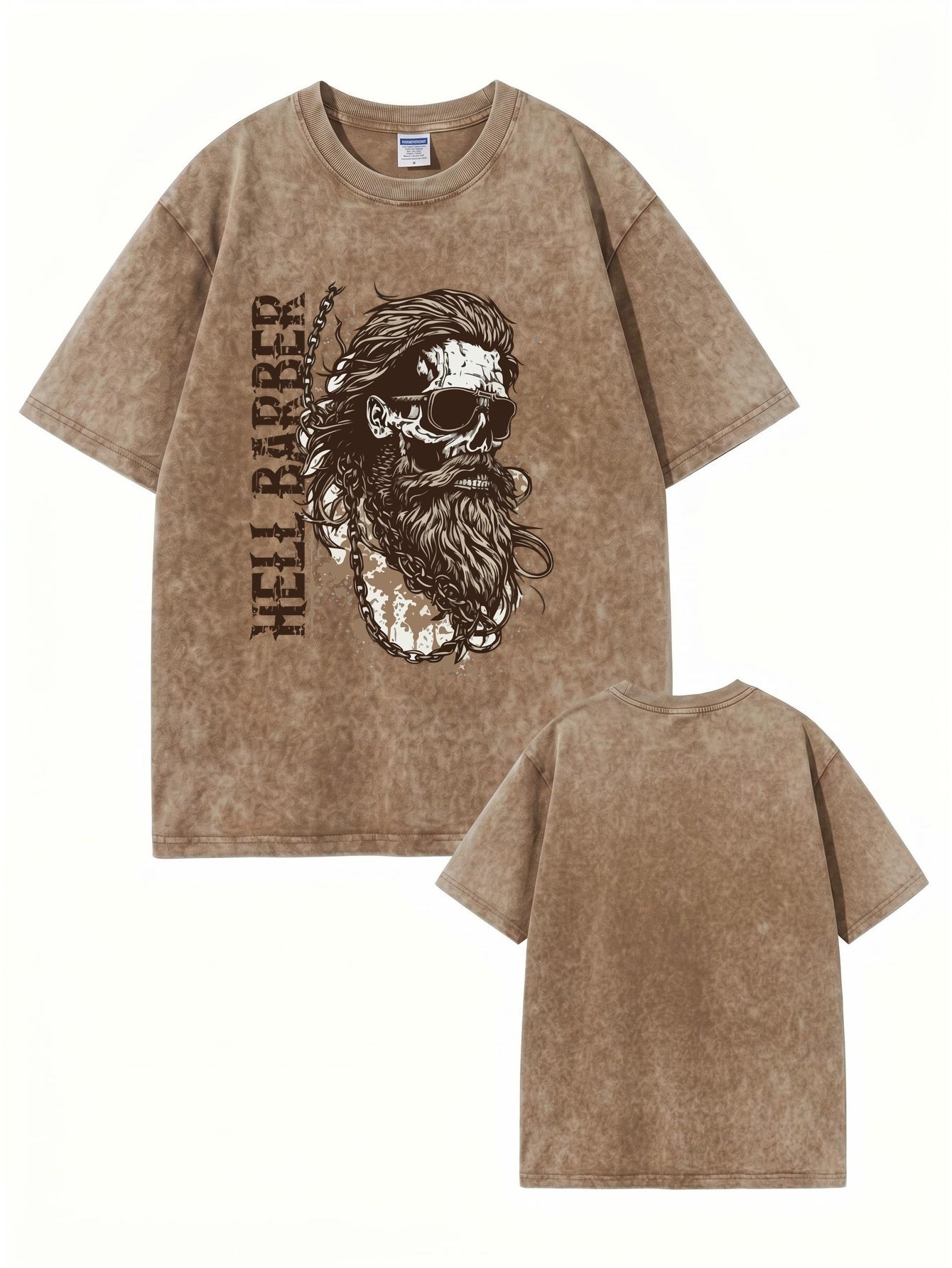 Hell Barber Vintage Washed Graphic T-Shirt | Heavyweight Cotton Tee
