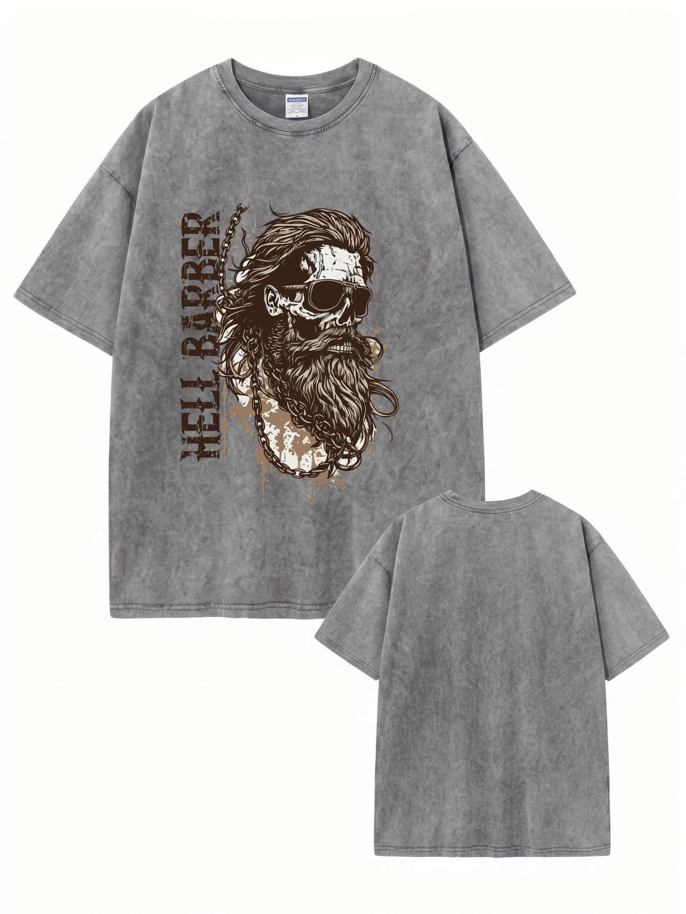 Hell Barber Vintage Washed Graphic T-Shirt | Heavyweight Cotton Tee