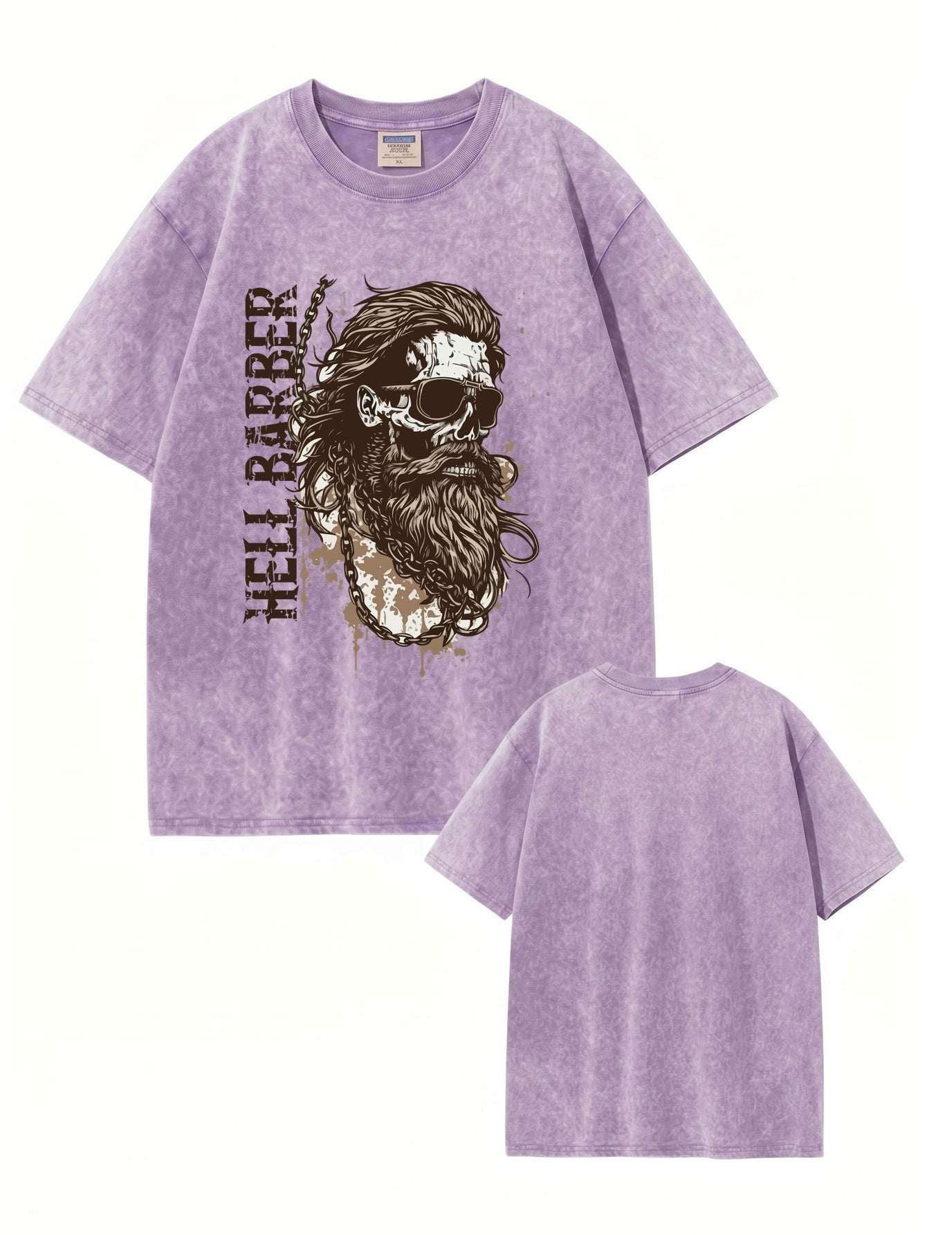 Hell Barber Vintage Washed Graphic T-Shirt | Heavyweight Cotton Tee