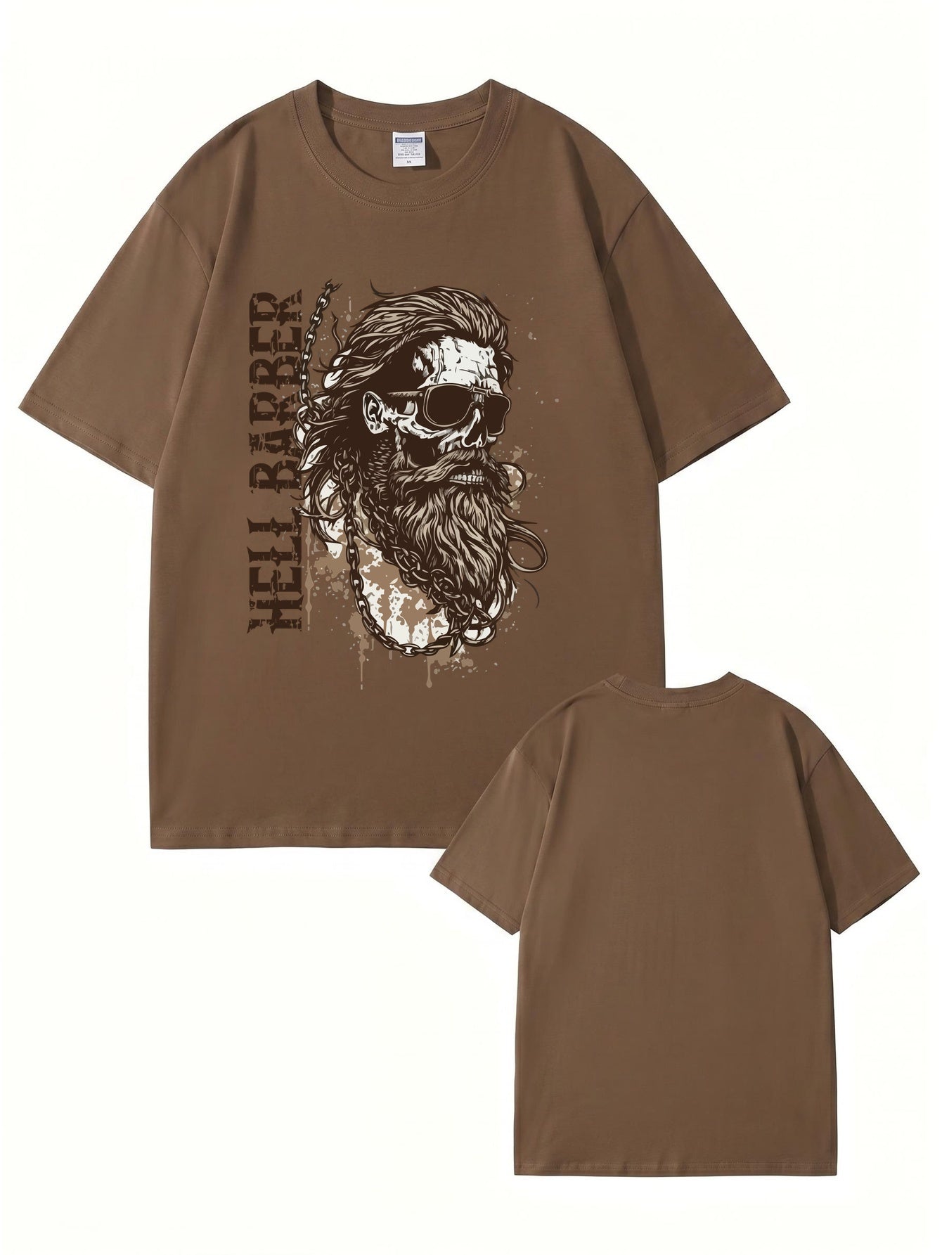 Hell Barber Skull Graphic Men's Premium Cotton T-Shirt