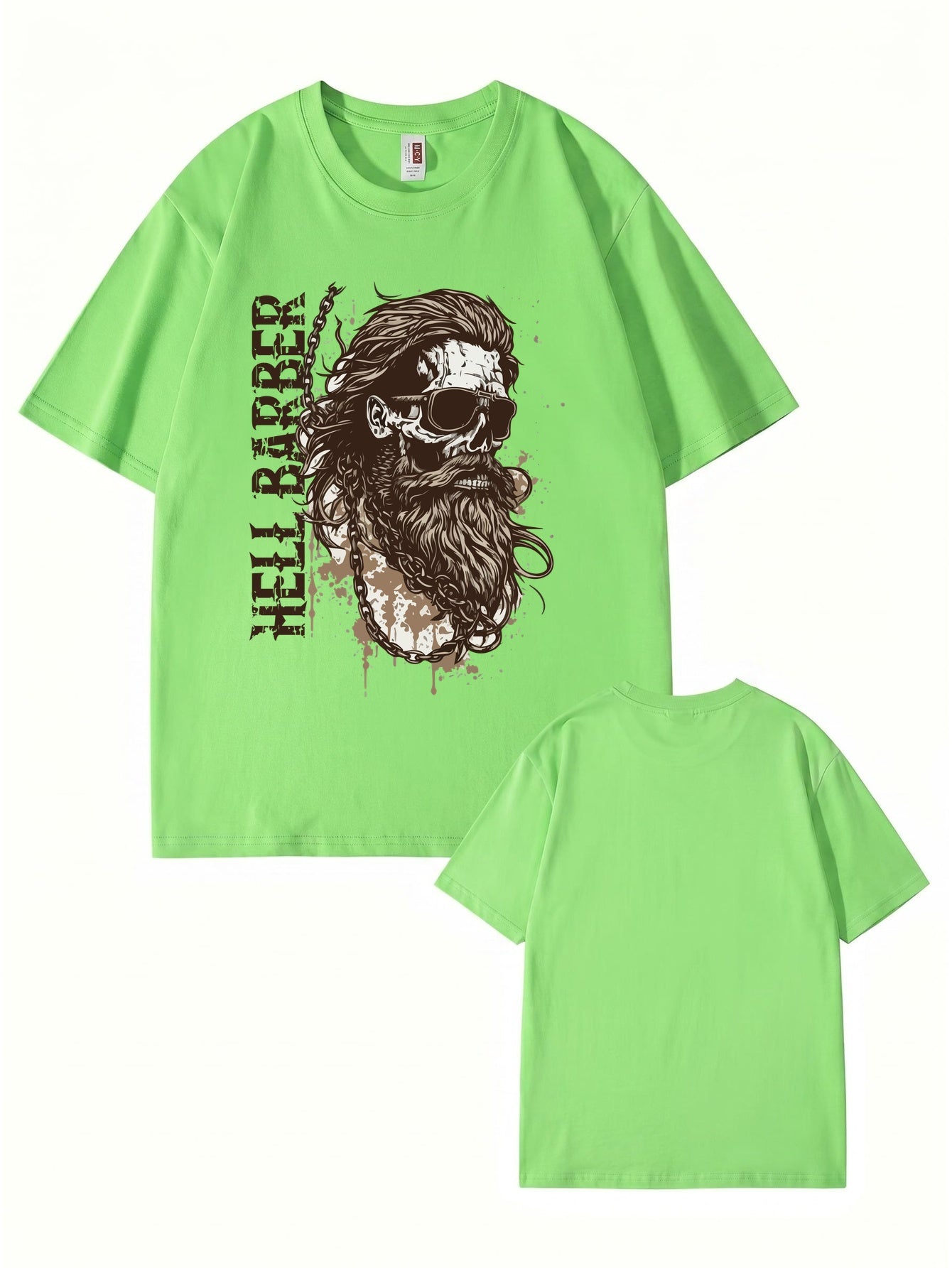 Hell Barber Skull Graphic Men's Premium Cotton T-Shirt