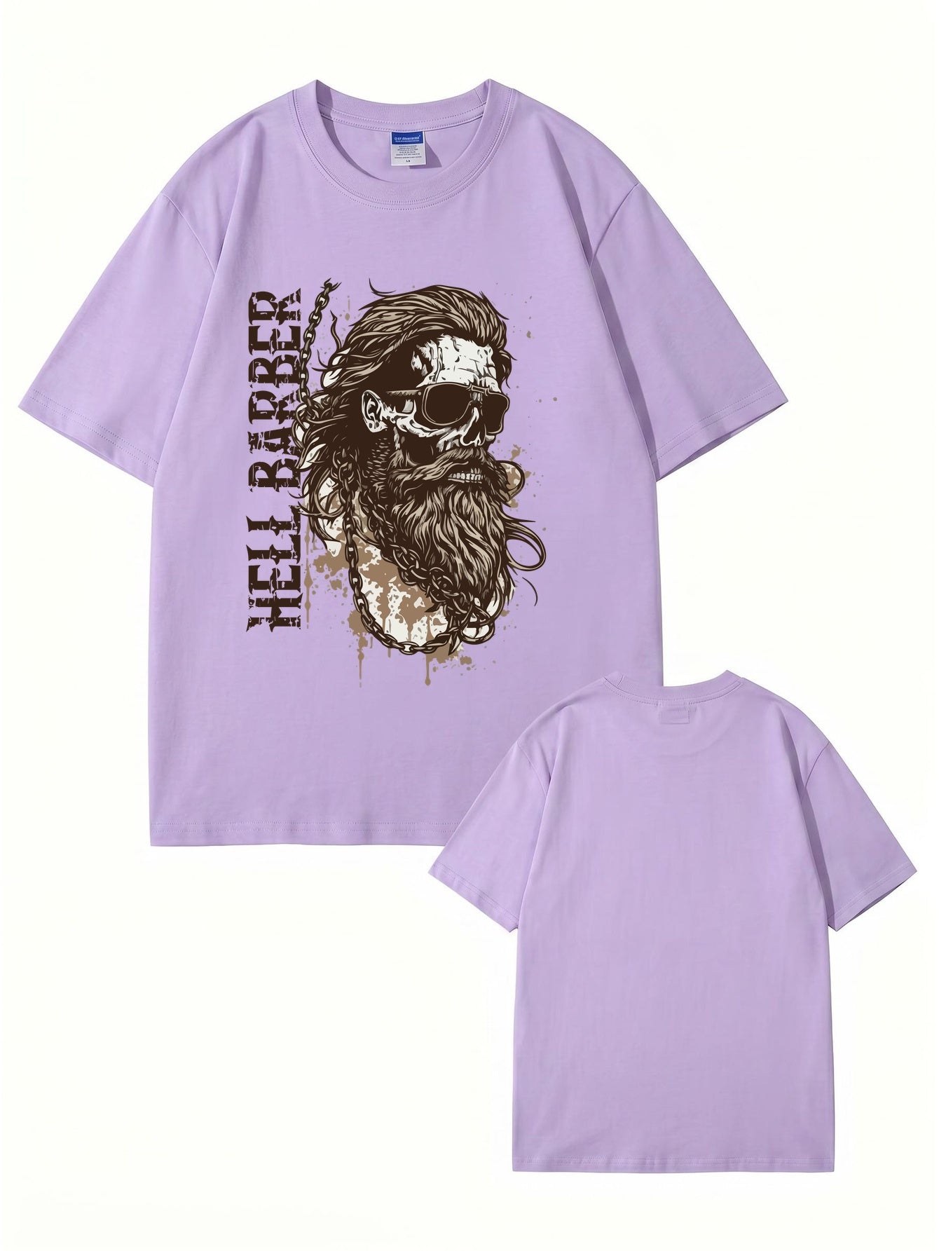 Hell Barber Skull Graphic Men's Premium Cotton T-Shirt