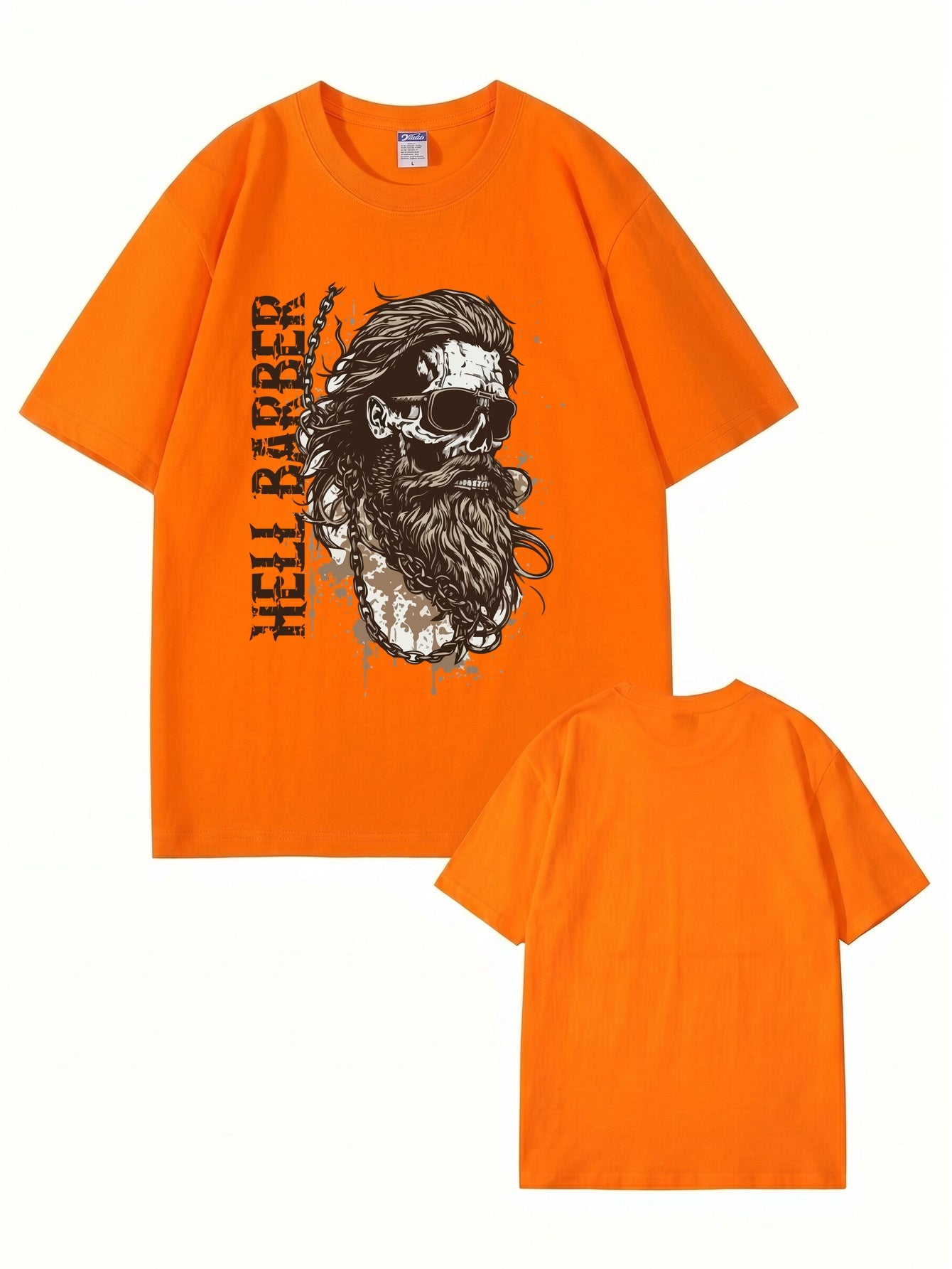 Hell Barber Skull Graphic Men's Premium Cotton T-Shirt