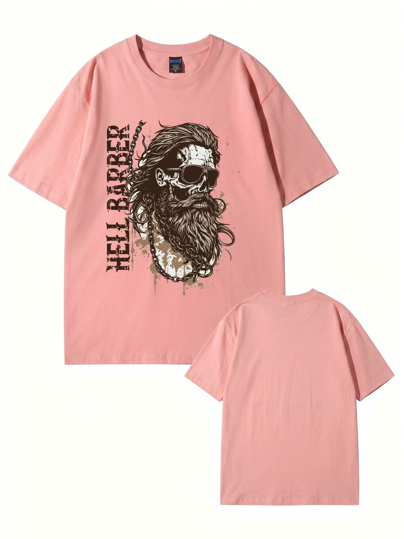 Hell Barber Skull Graphic Men's Premium Cotton T-Shirt