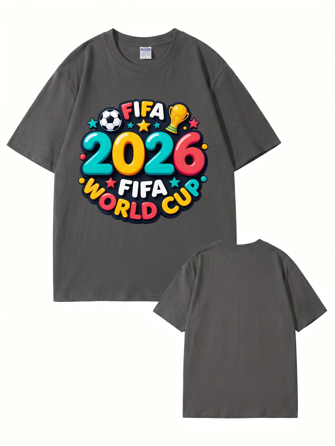 2026 FIFA World Cup Graphic Print T-Shirt - Premium 200GSM Cotton Tee