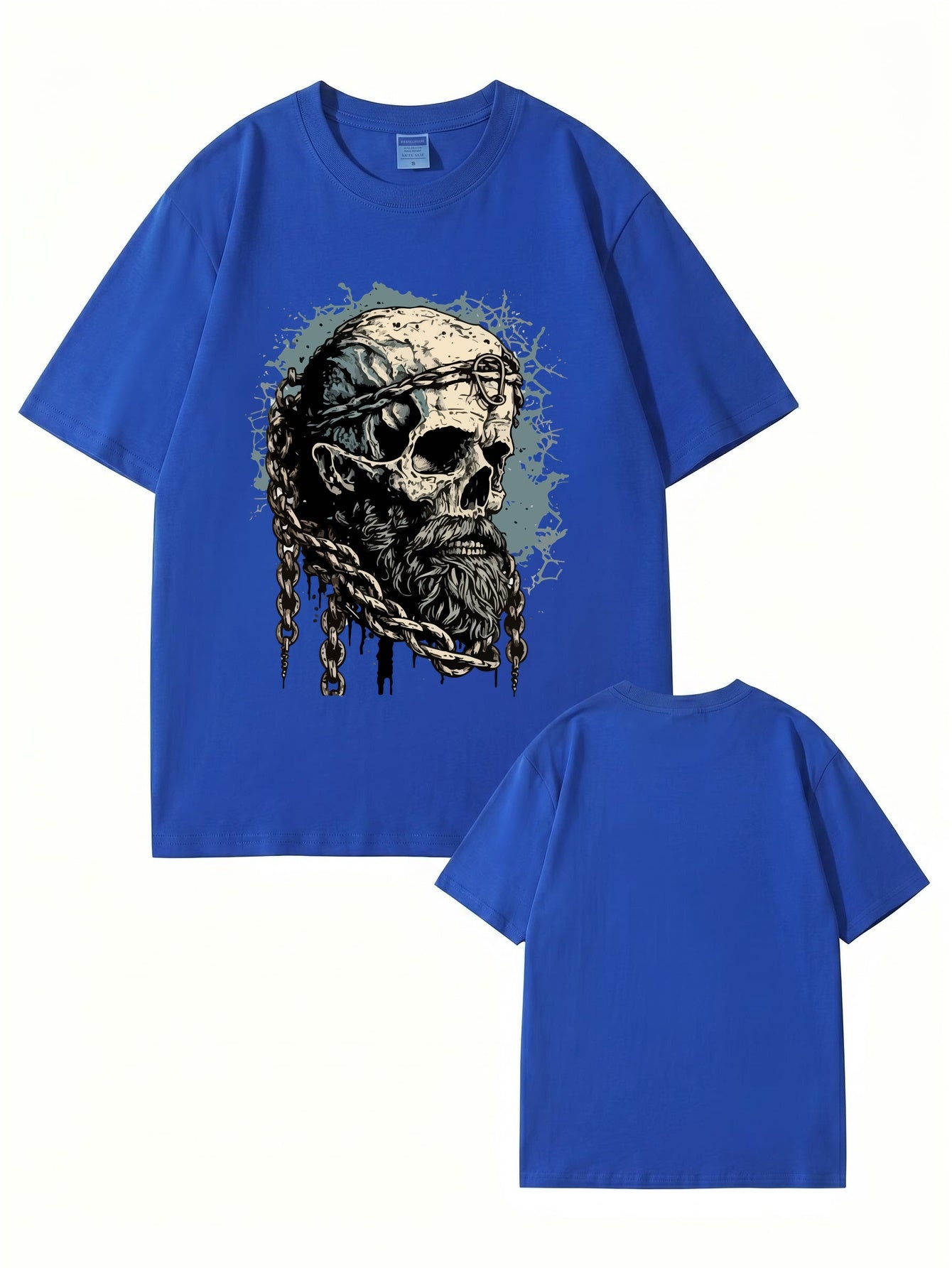 Viking Skull Chains Graphic T-Shirt - Premium 200gsm Cotton Streetwear