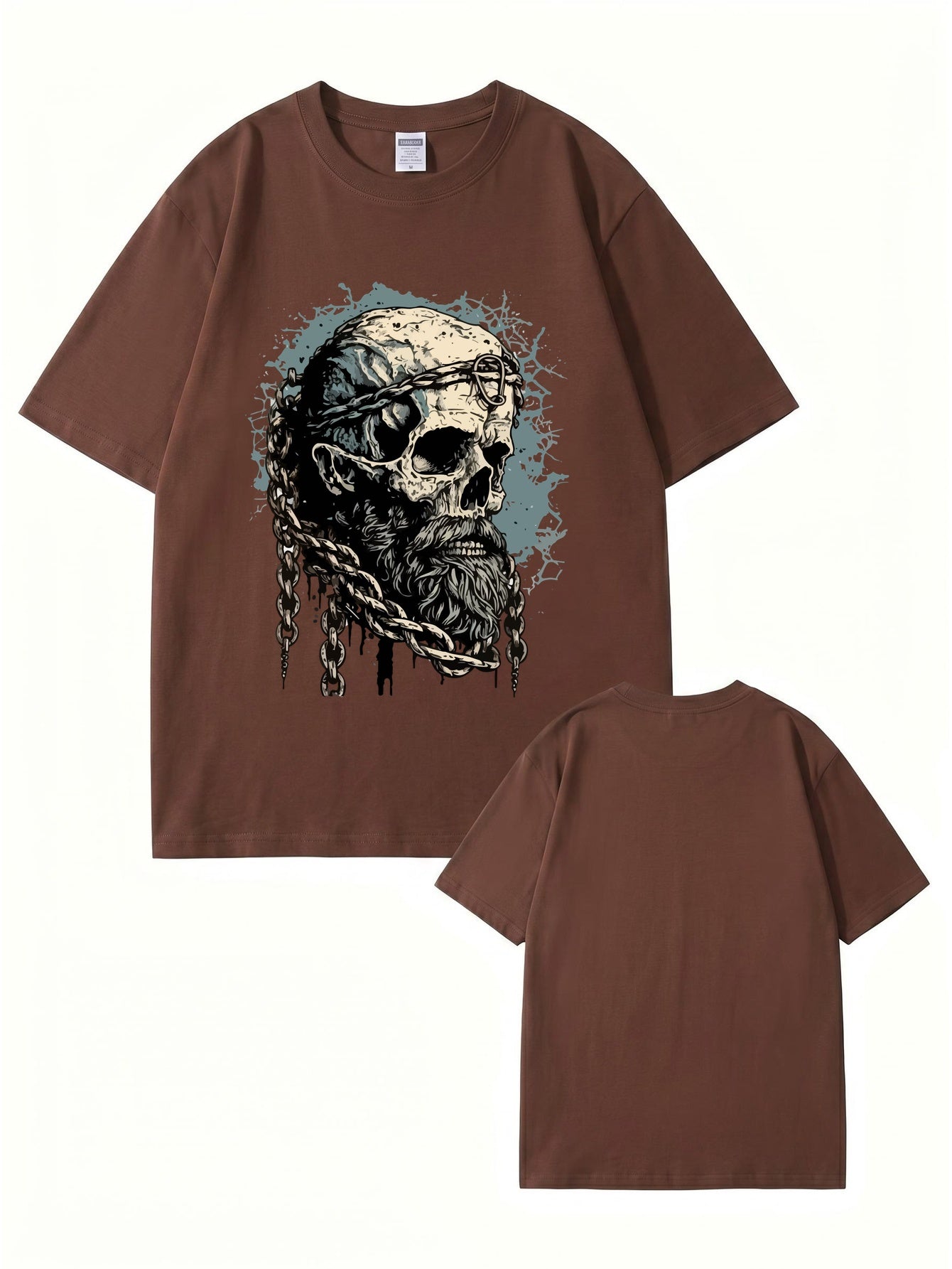 Viking Skull Chains Graphic T-Shirt - Premium 200gsm Cotton Streetwear
