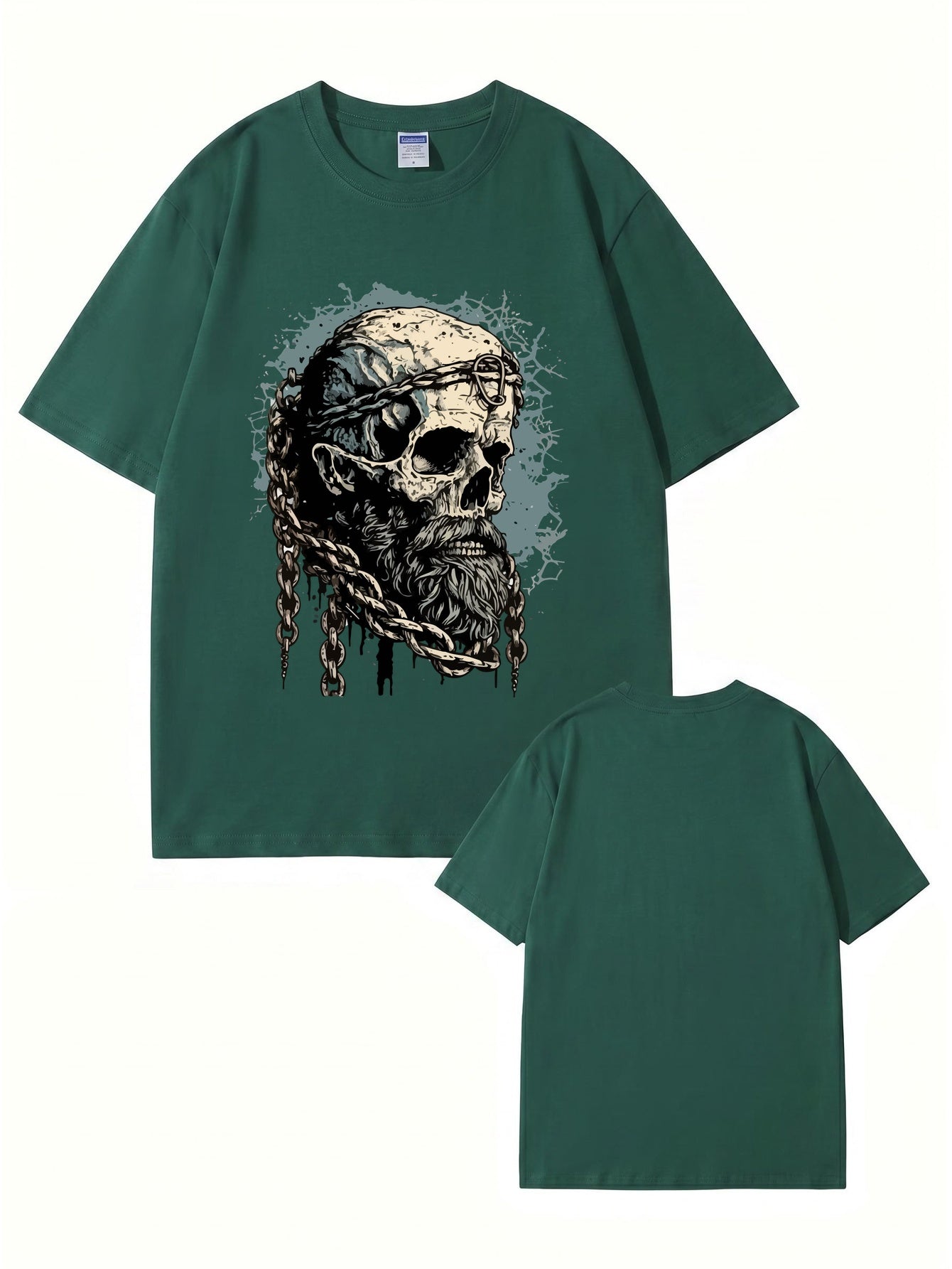 Viking Skull Chains Graphic T-Shirt - Premium 200gsm Cotton Streetwear