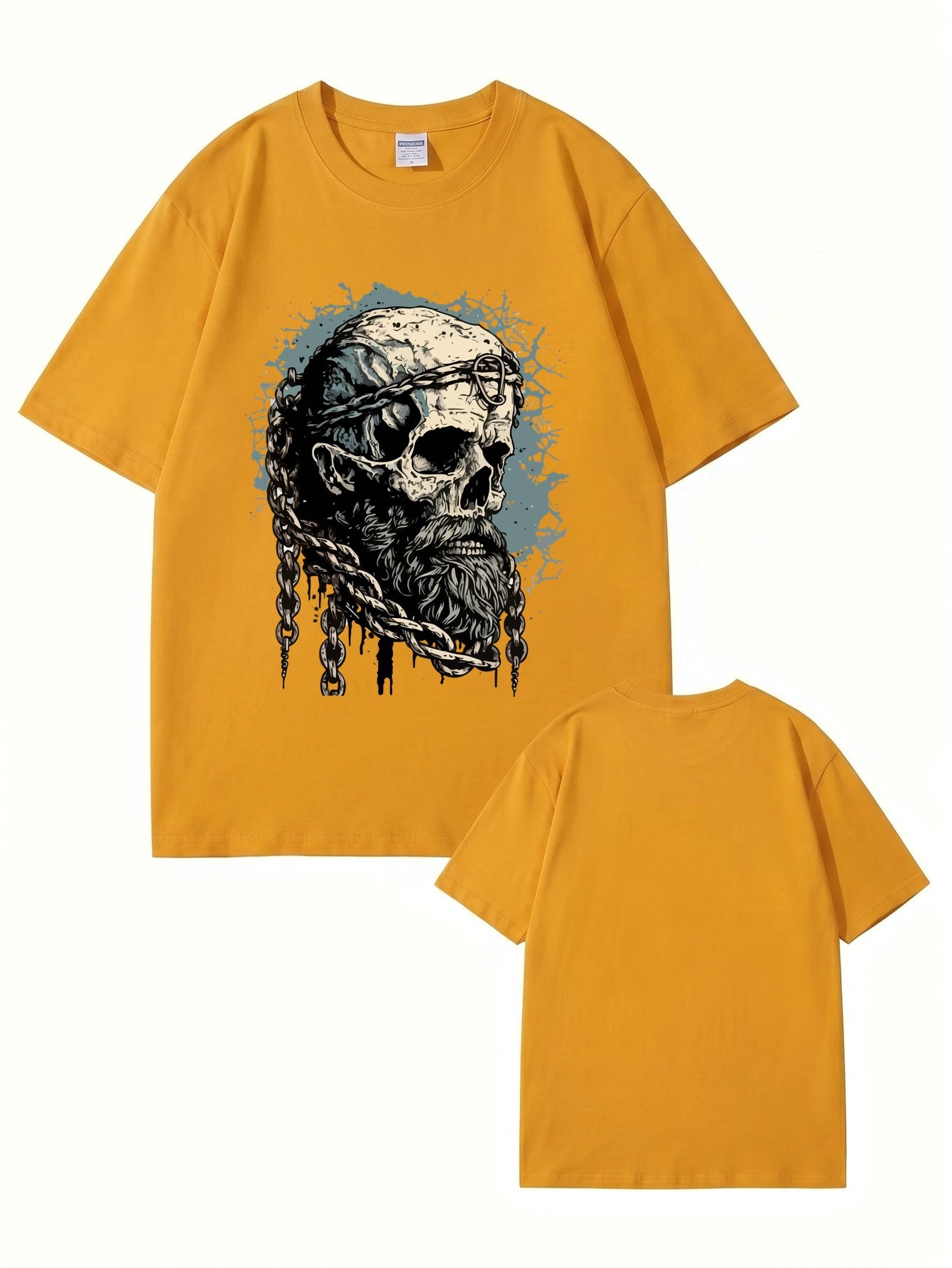 Viking Skull Chains Graphic T-Shirt - Premium 200gsm Cotton Streetwear