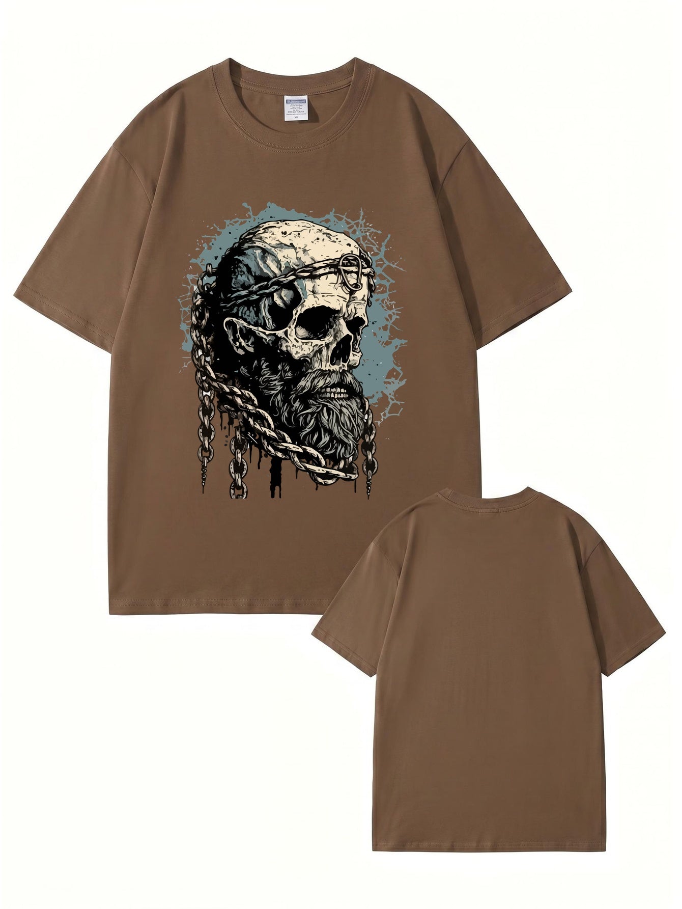 Viking Skull Chains Graphic T-Shirt - Premium 200gsm Cotton Streetwear