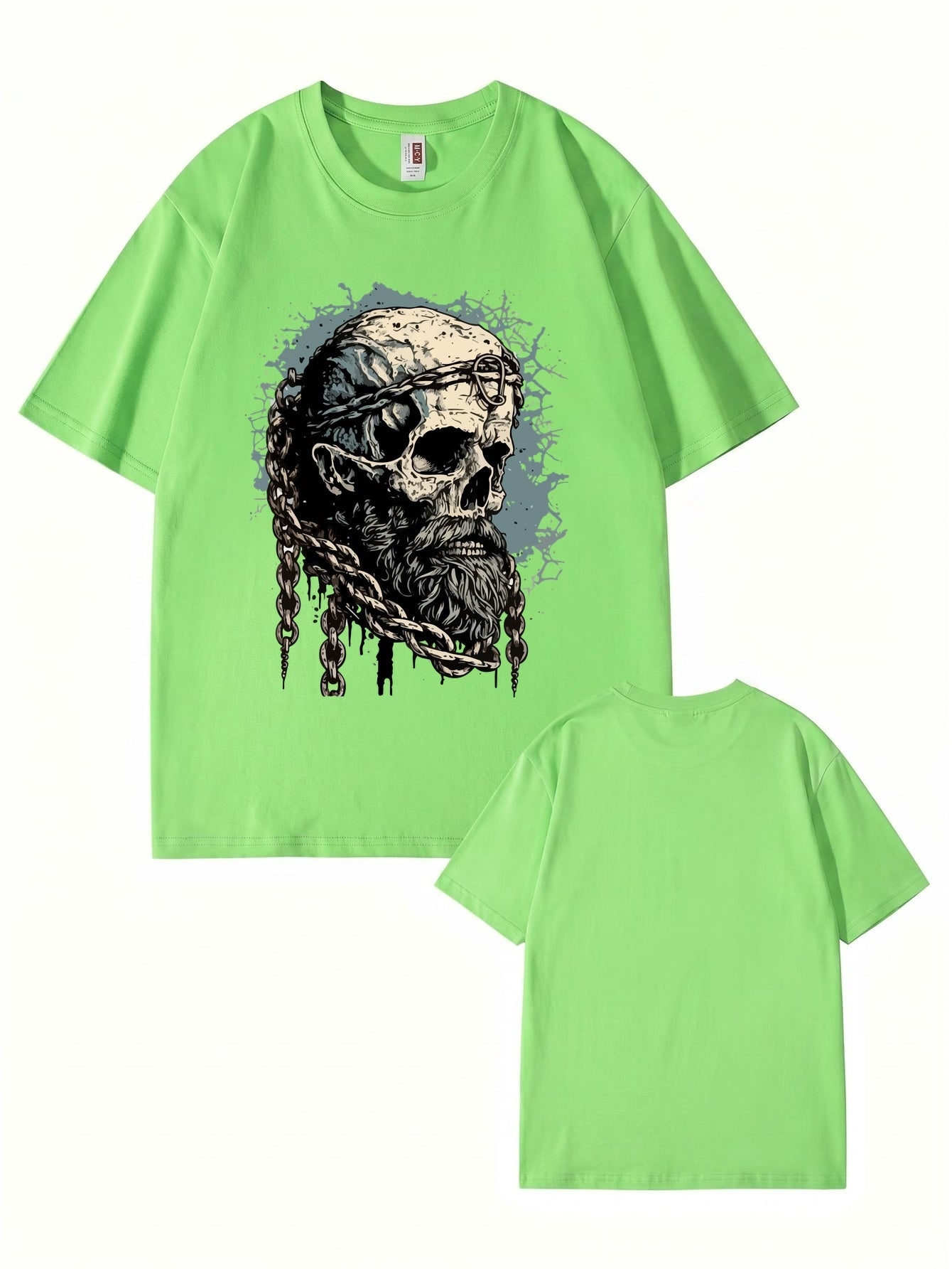 Viking Skull Chains Graphic T-Shirt - Premium 200gsm Cotton Streetwear