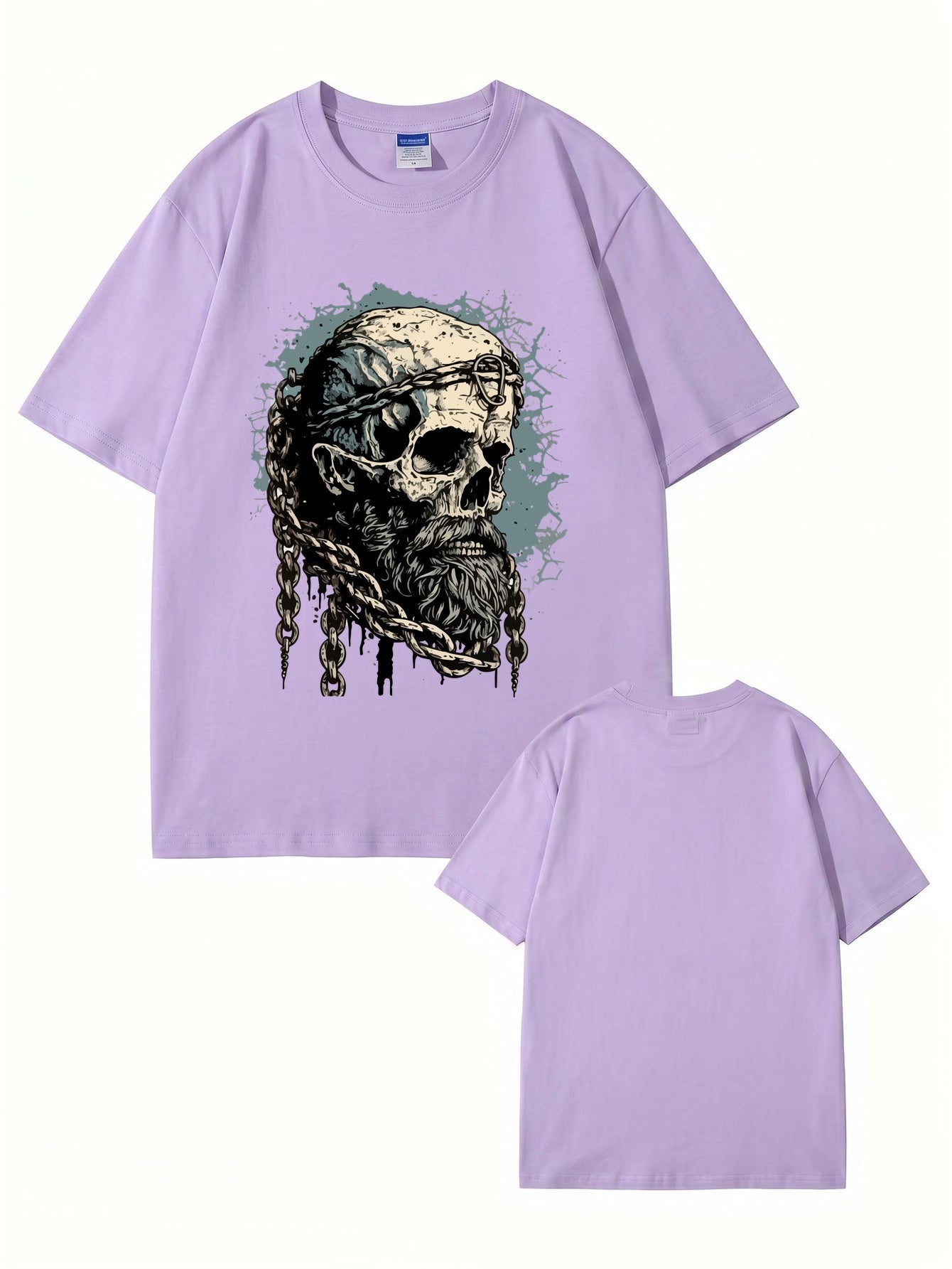 Viking Skull Chains Graphic T-Shirt - Premium 200gsm Cotton Streetwear