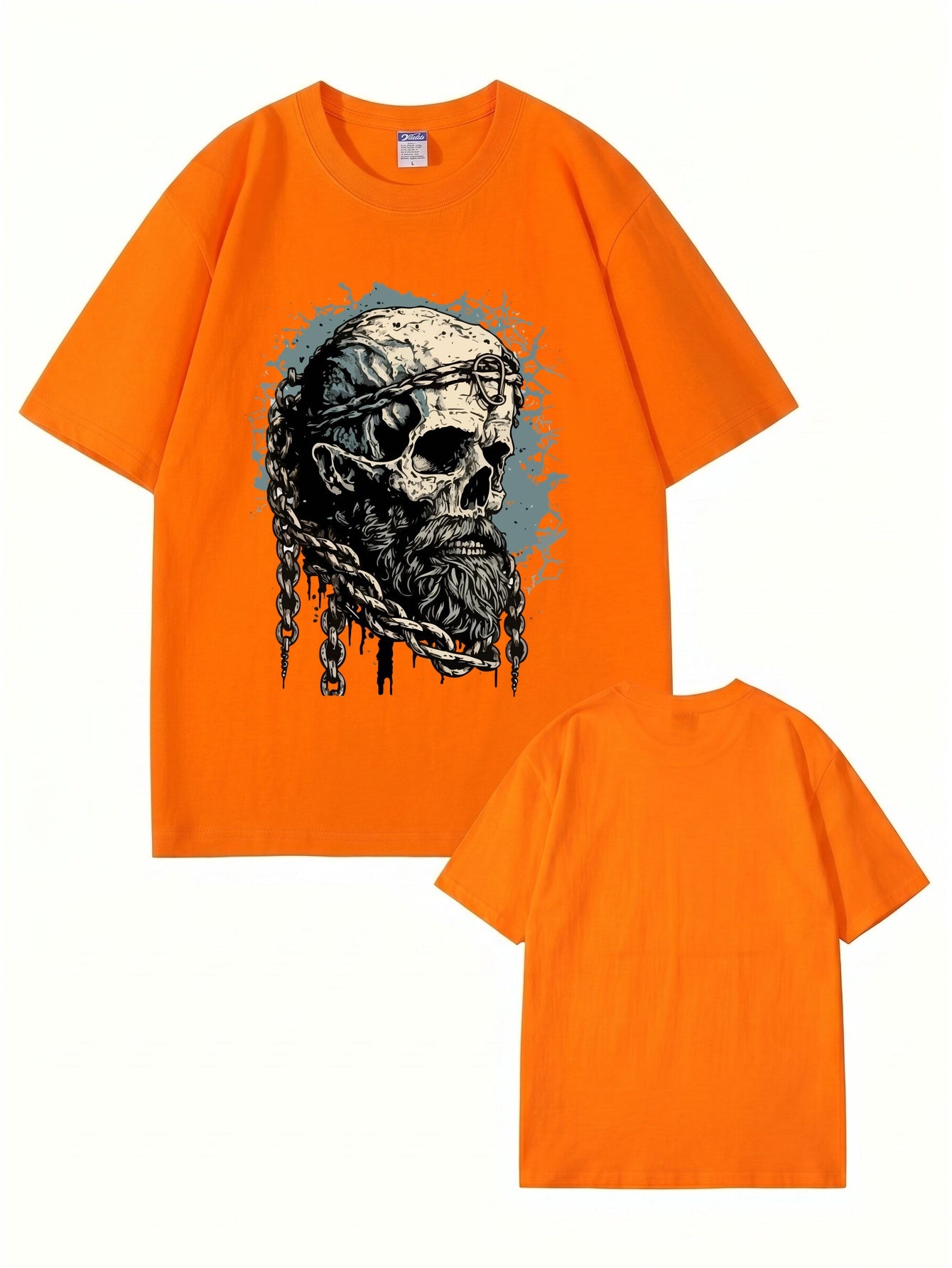 Viking Skull Chains Graphic T-Shirt - Premium 200gsm Cotton Streetwear