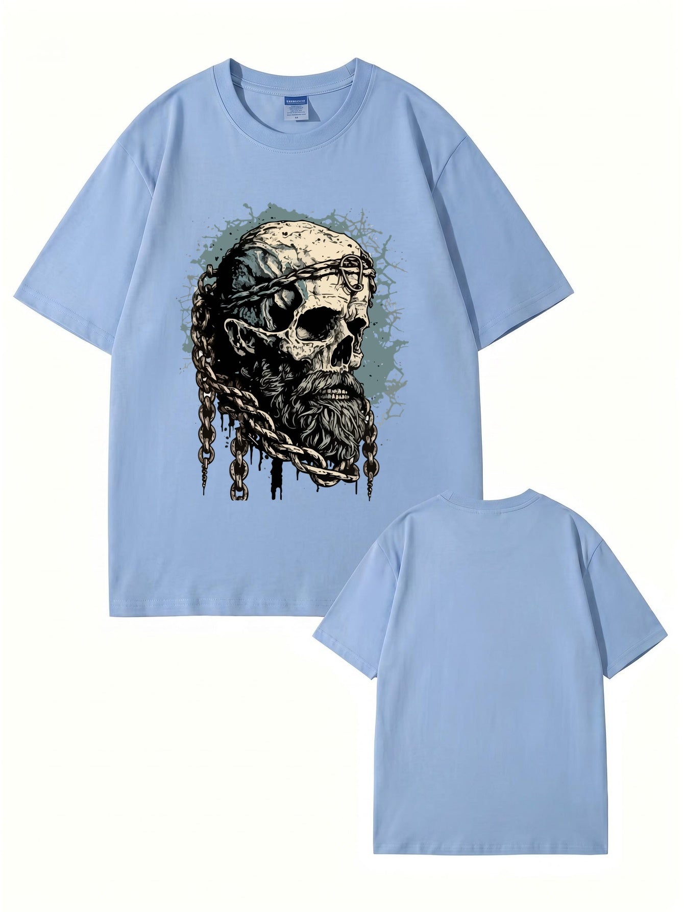 Viking Skull Chains Graphic T-Shirt - Premium 200gsm Cotton Streetwear