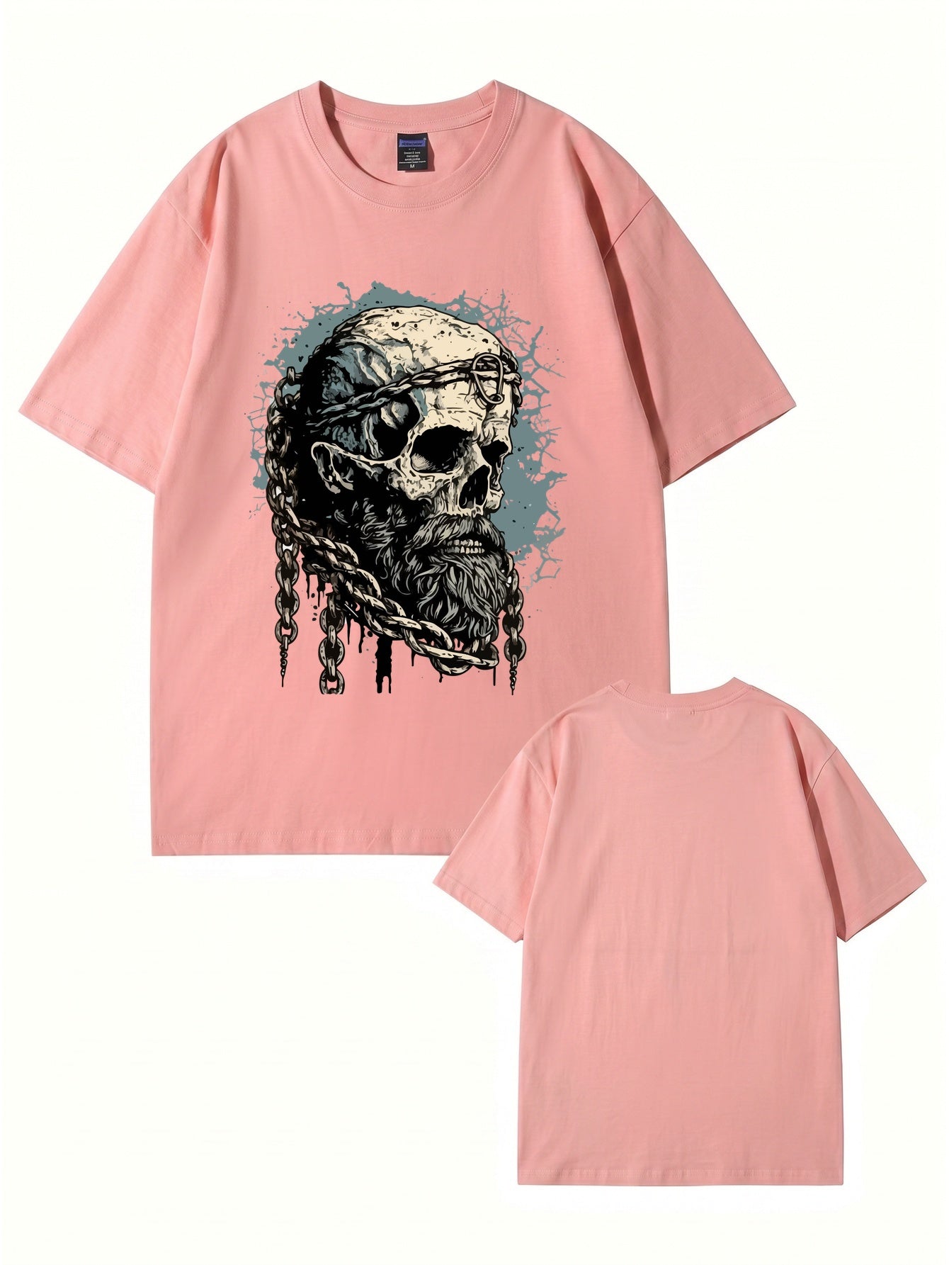 Viking Skull Chains Graphic T-Shirt - Premium 200gsm Cotton Streetwear