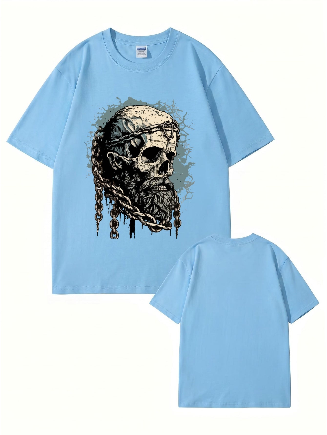 Viking Skull Chains Graphic T-Shirt - Premium 200gsm Cotton Streetwear