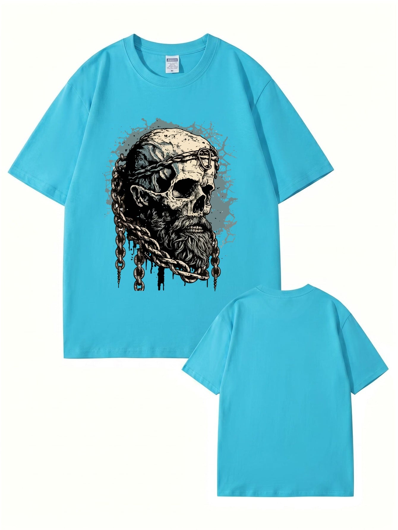 Viking Skull Chains Graphic T-Shirt - Premium 200gsm Cotton Streetwear